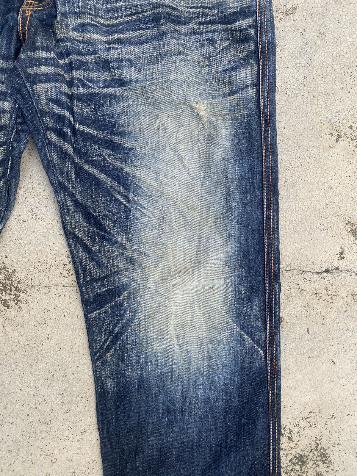 Edwin × Japanese Brand × Vintage Vintage y2k Edwin Blue Trip Faded Claw Mark Denim Jeans Size US 36 / EU 52 - 8 Thumbnail