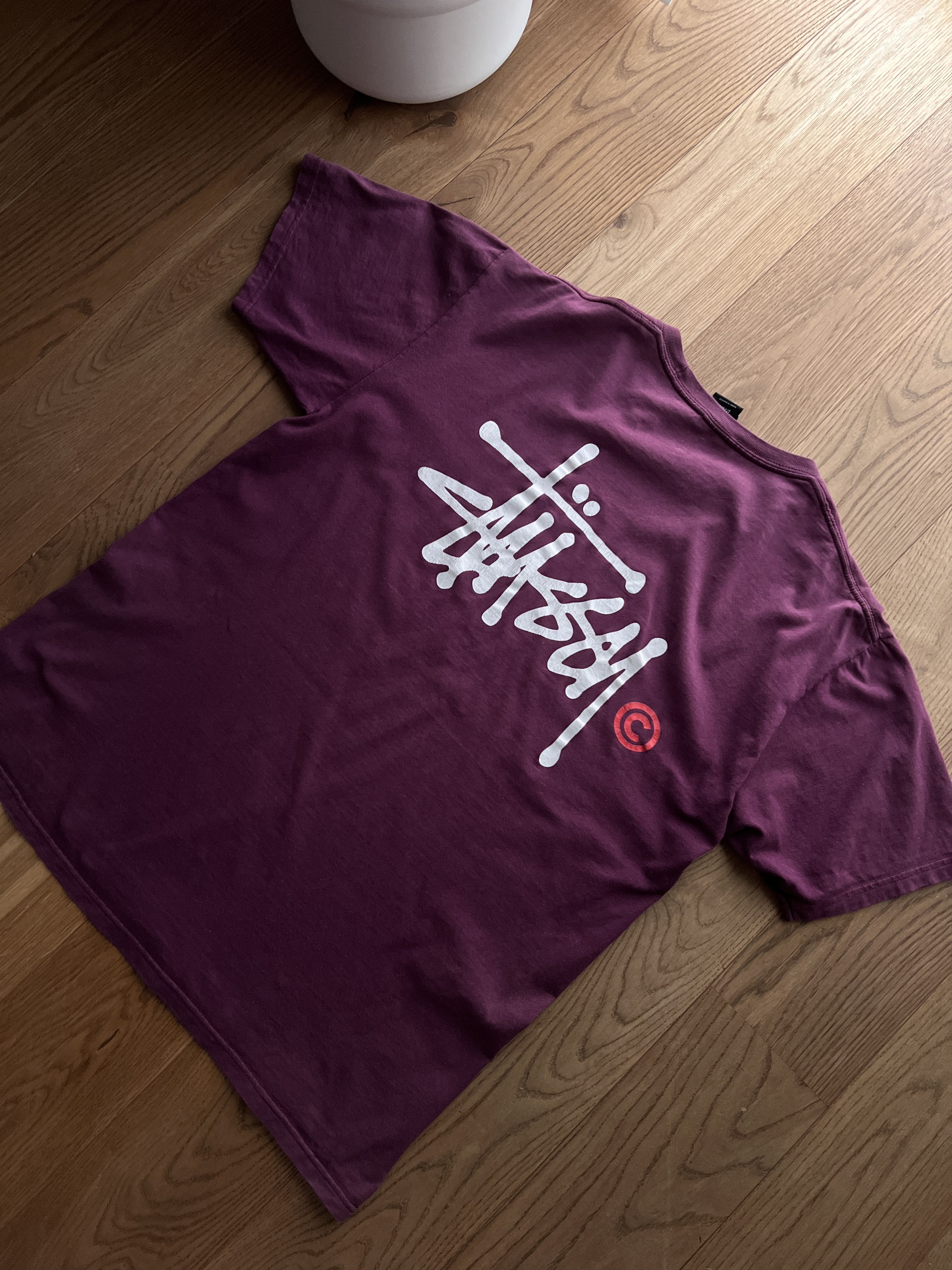 Stussy Crazy Stussy sunfaded burgundy vintage big back logo t shirt Size US L / EU 52-54 / 3 - 10 Thumbnail