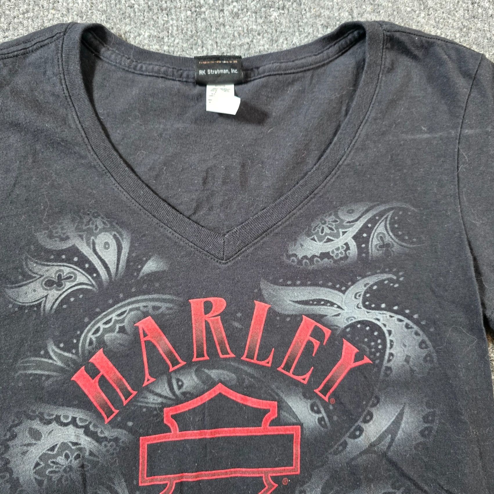 Harley Davidson Harley-Davidson Top Womens Size XS Black Red Alaska Logo Classic Fitted Basic Size XS / US 0-2 / IT 36-38 - 2 Thumbnail