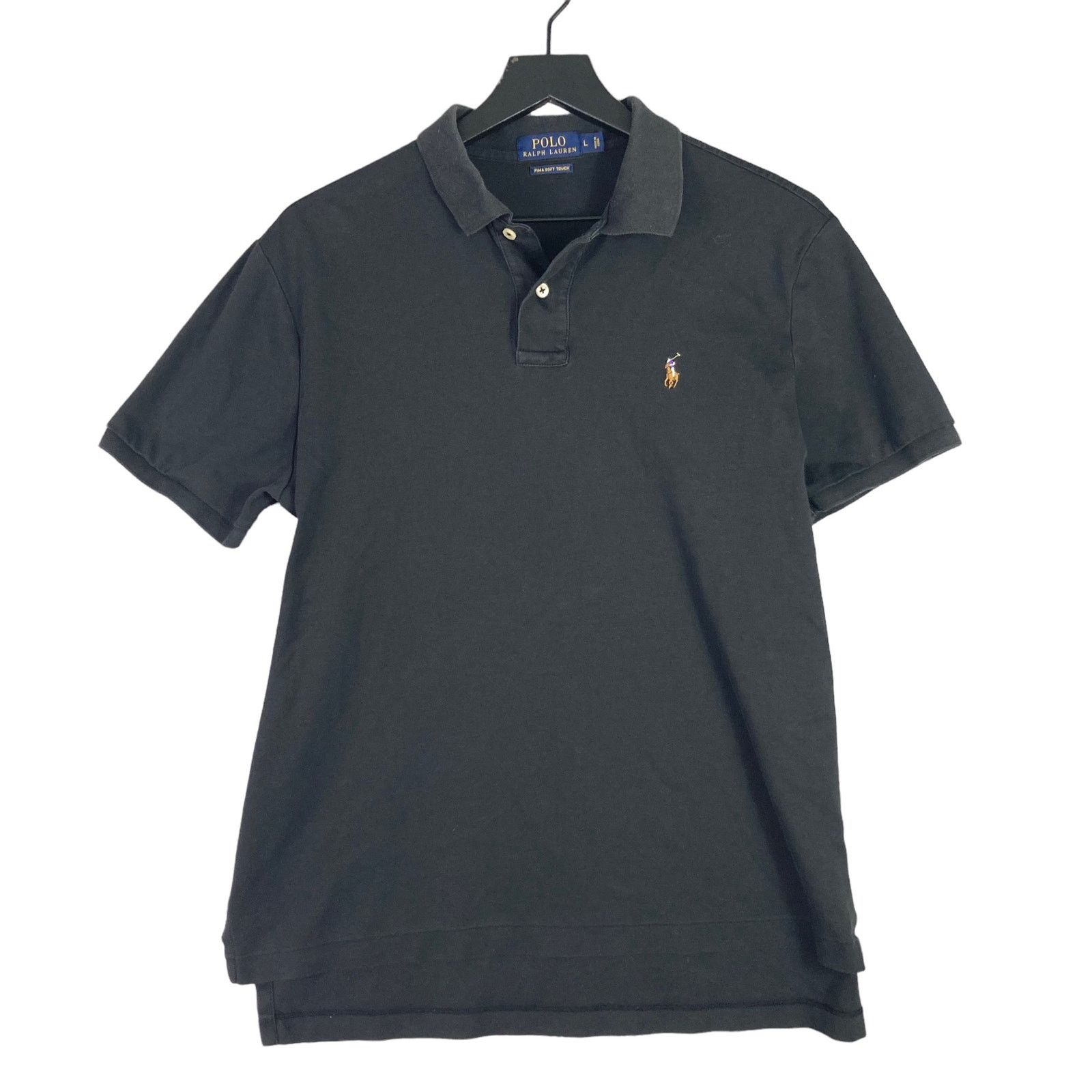 Polo Ralph Lauren Polo Ralph Lauren Pima Soft Touch Polo Shirt L Black Size US L / EU 52-54 / 3 - 1 Thumbnail