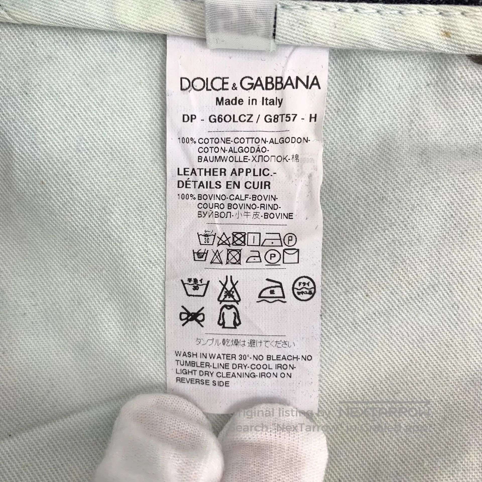 Dolce & Gabbana Dolce Gabbana Dark blue distressed floral embroidery desig Size US 36 / EU 52 - 8 Thumbnail