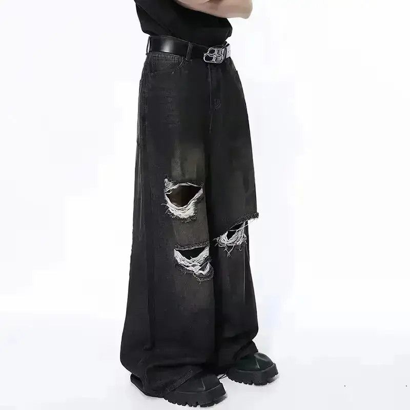 Japanese Brand Straight Vintage Loose Hole Jeans Pants y2k Size US 30 / EU 46 - 3 Thumbnail