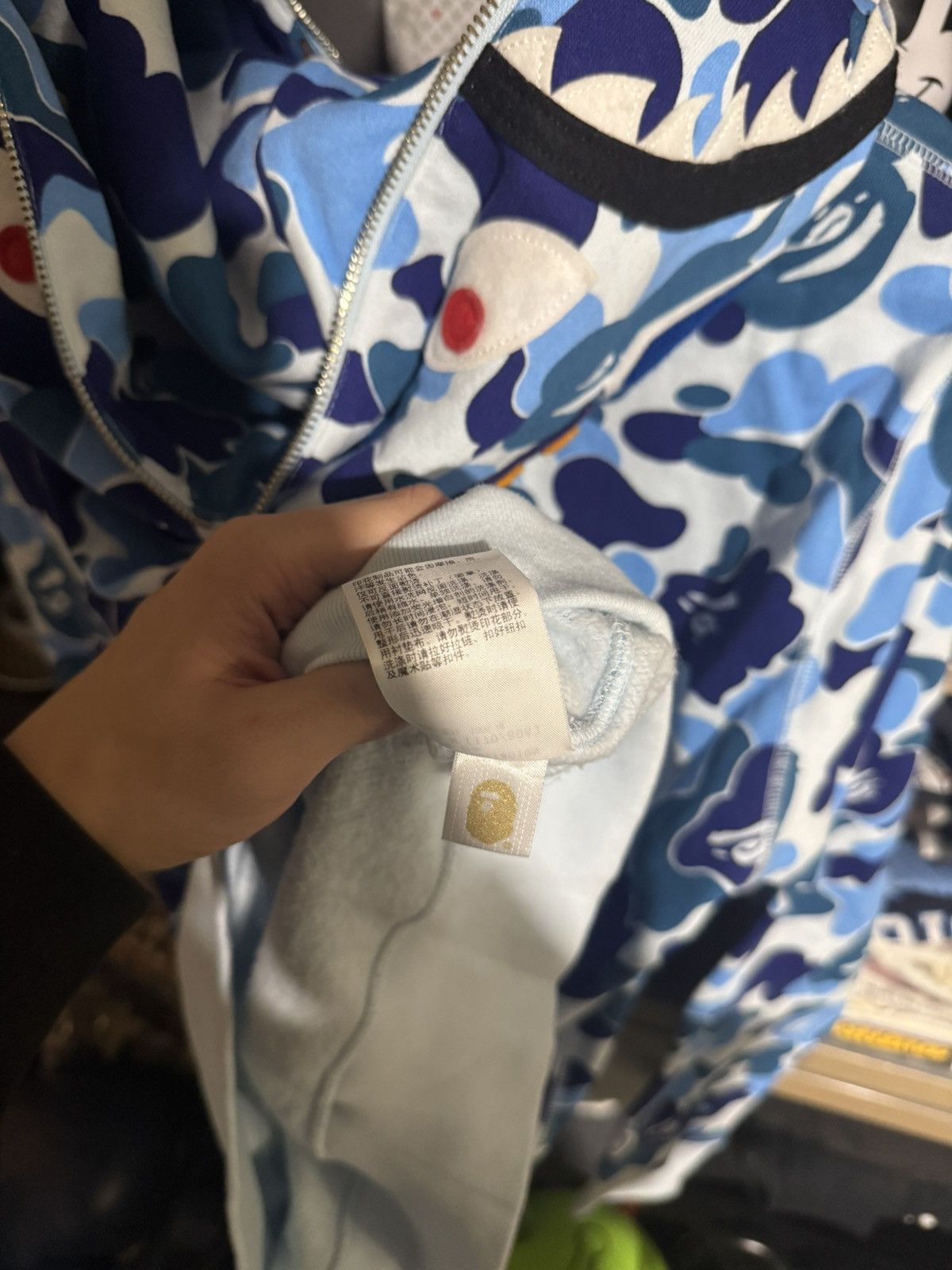 Bape Bape Baby Blue Shark Quarterzip Hoodie Size US M / EU 48-50 / 2 - 6 Thumbnail