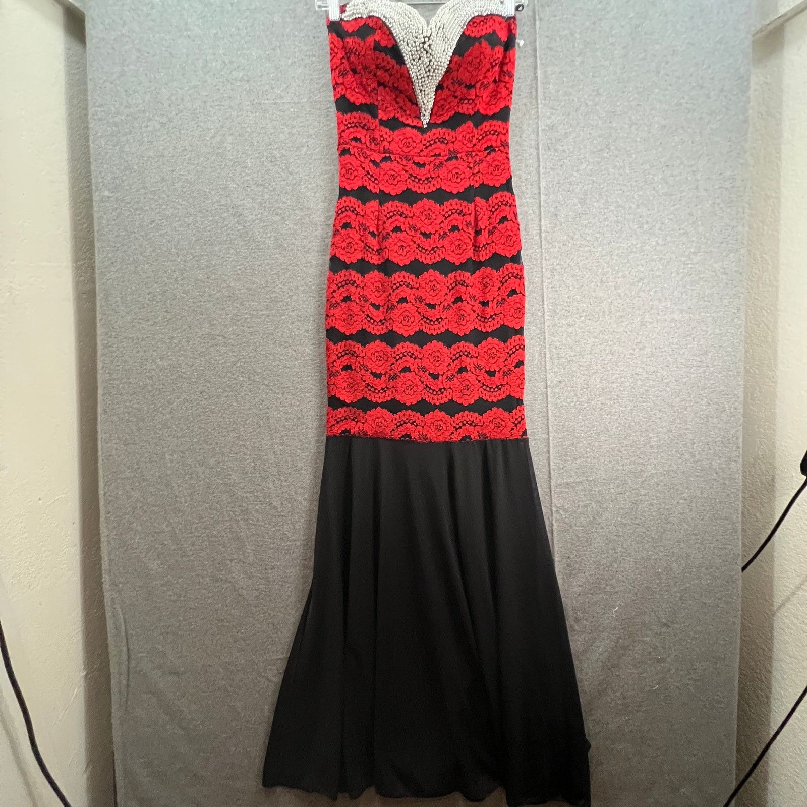 Other La Scala Red Lace Dress Women Size Medium Evening Size M / US 6-8 / IT 42-44 - 1 Thumbnail