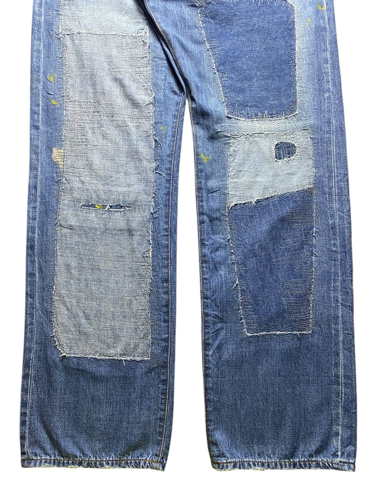 Japanese Brand Vintange Tendor Shashiko Boro Patched Distressed Loose Jeans Size US 36 / EU 52 - 5 Thumbnail