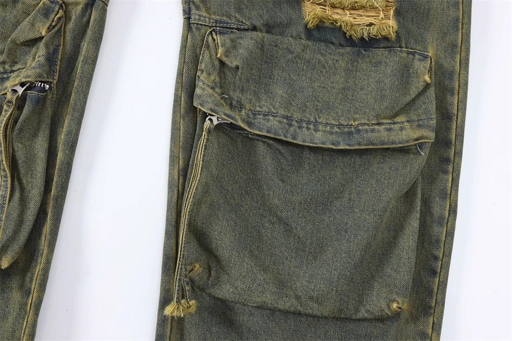 Japanese Brand × Jean High street trend washed distressed cargo ripped jeans Size US 32 / EU 48 - 6 Thumbnail
