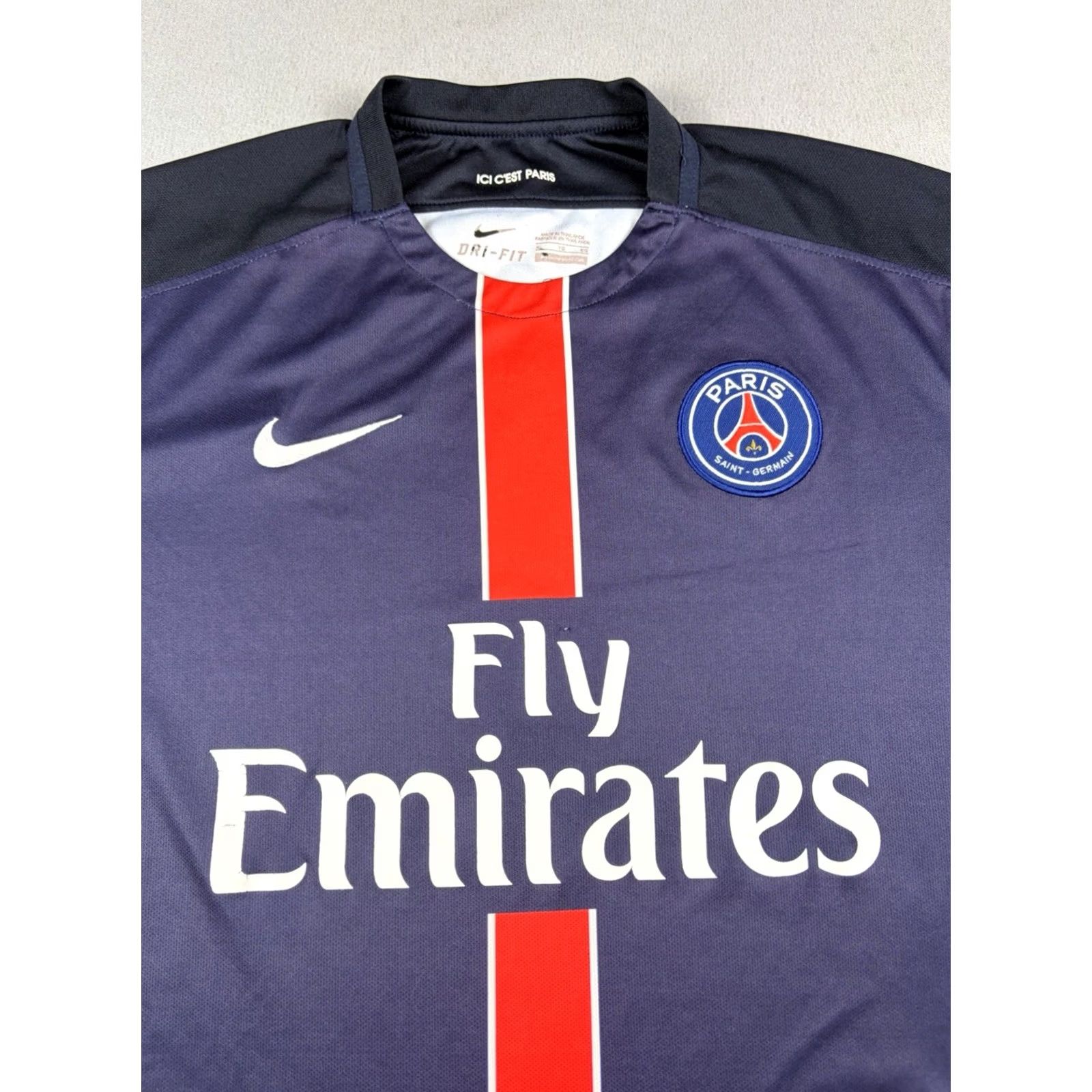 Nike Nike Paris Saint-Germain PSG Soccer Jersey XL Men T-Shirt Blue 2014 2015 Home Football Kit Size US XL / EU 56 / 4 - 2 Thumbnail