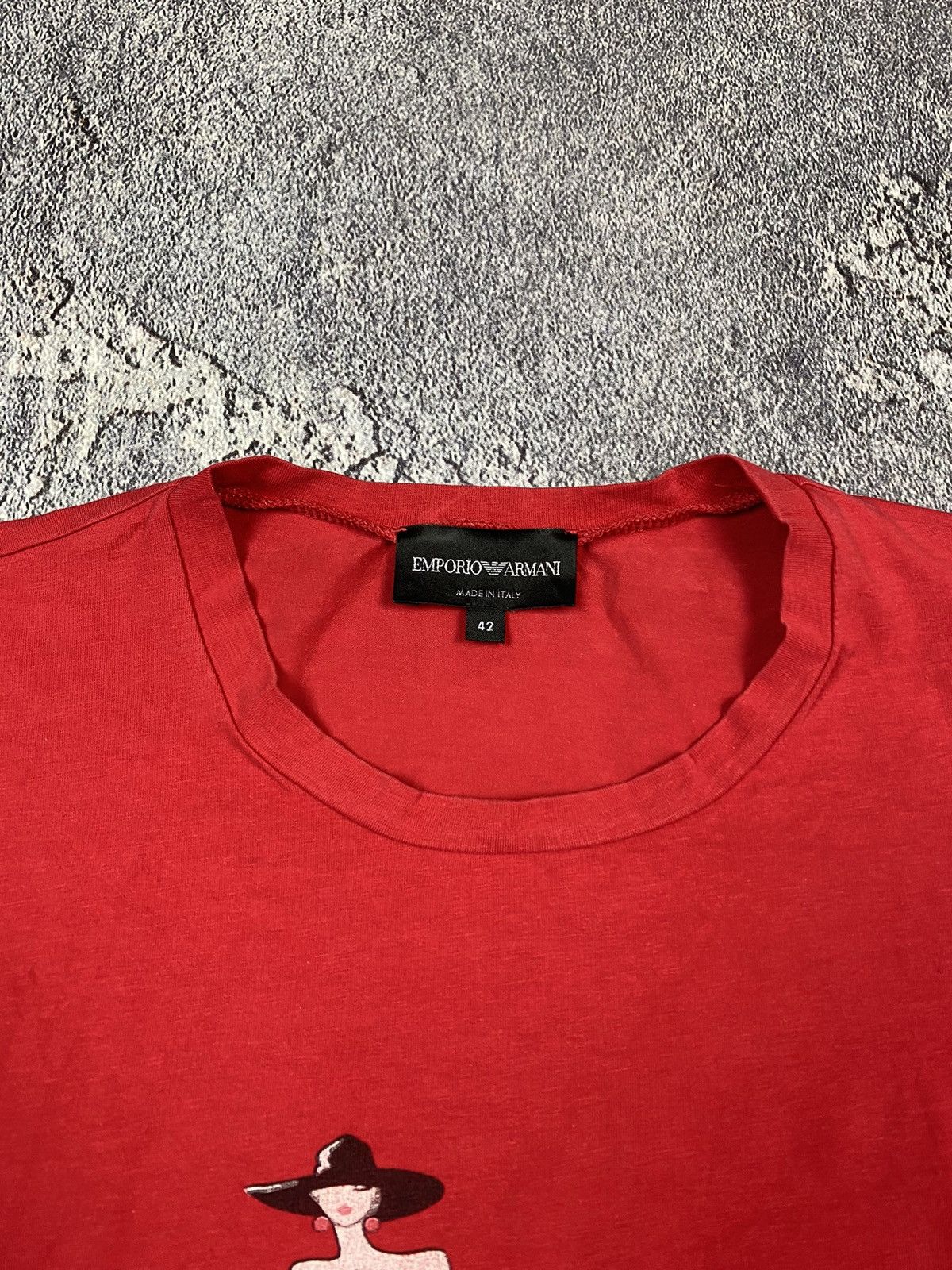 Emporio Armani Luxury Emporio Armani Red Ladies T-shirt Size 42 Size M / US 6-8 / IT 42-44 - 5 Thumbnail