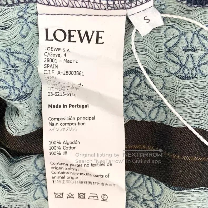 Loewe Loewe Navy blue striped logo embroidered pieced cotton but Size US S / EU 44-46 / 1 - 7 Thumbnail
