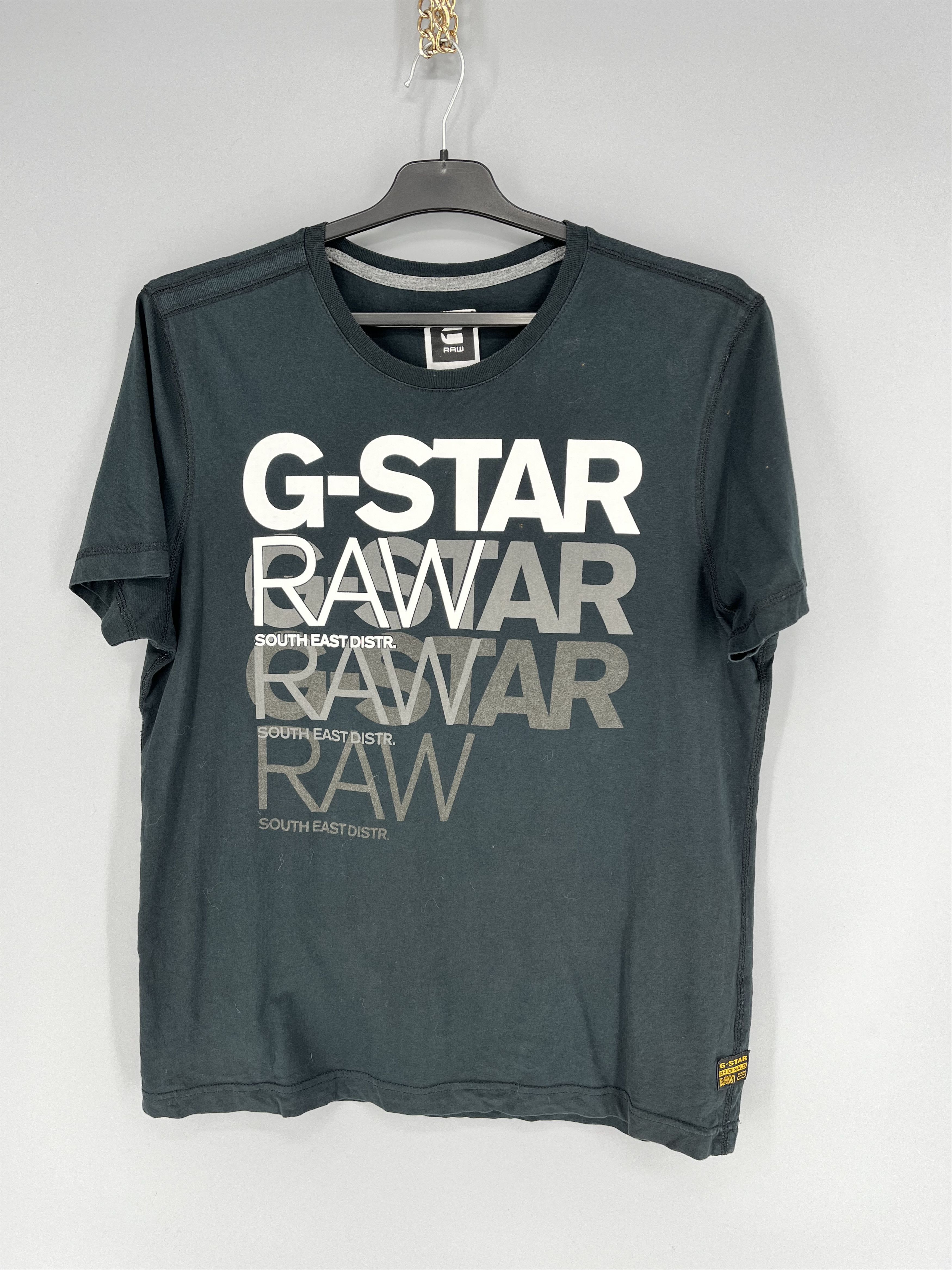 G-Star Vintage G-Star Raw T-Shirt Black Big Centre Logo Size m Size US M / EU 48-50 / 2 - 7 Thumbnail