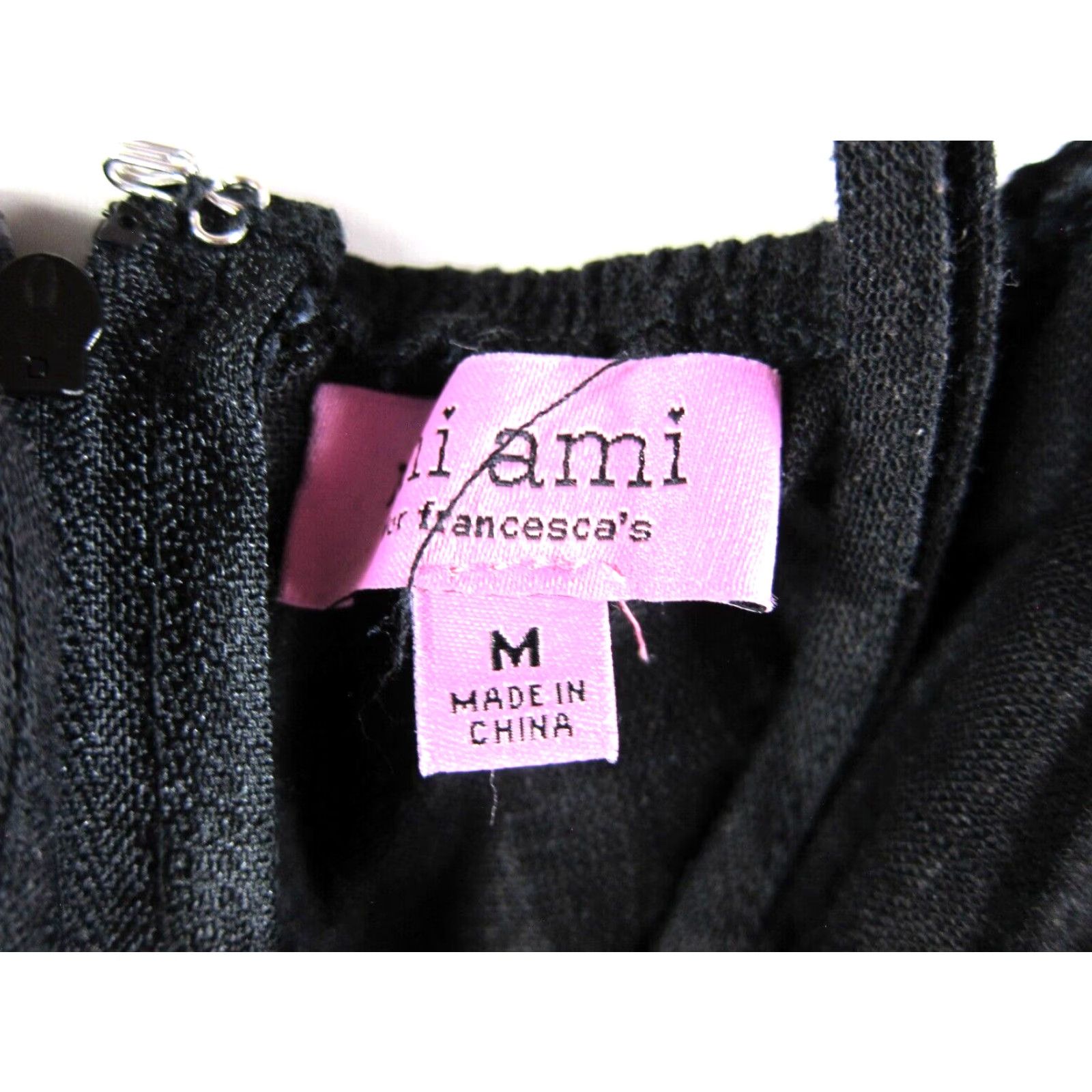 Vintage Francesca's Jumpsuit Romper Womens One-Piece Linen Black Pocket Wide Leg Sleeveless Square Neck Zipper L Medium NWT Size 36" / US 14 / IT 50 - 3 Thumbnail
