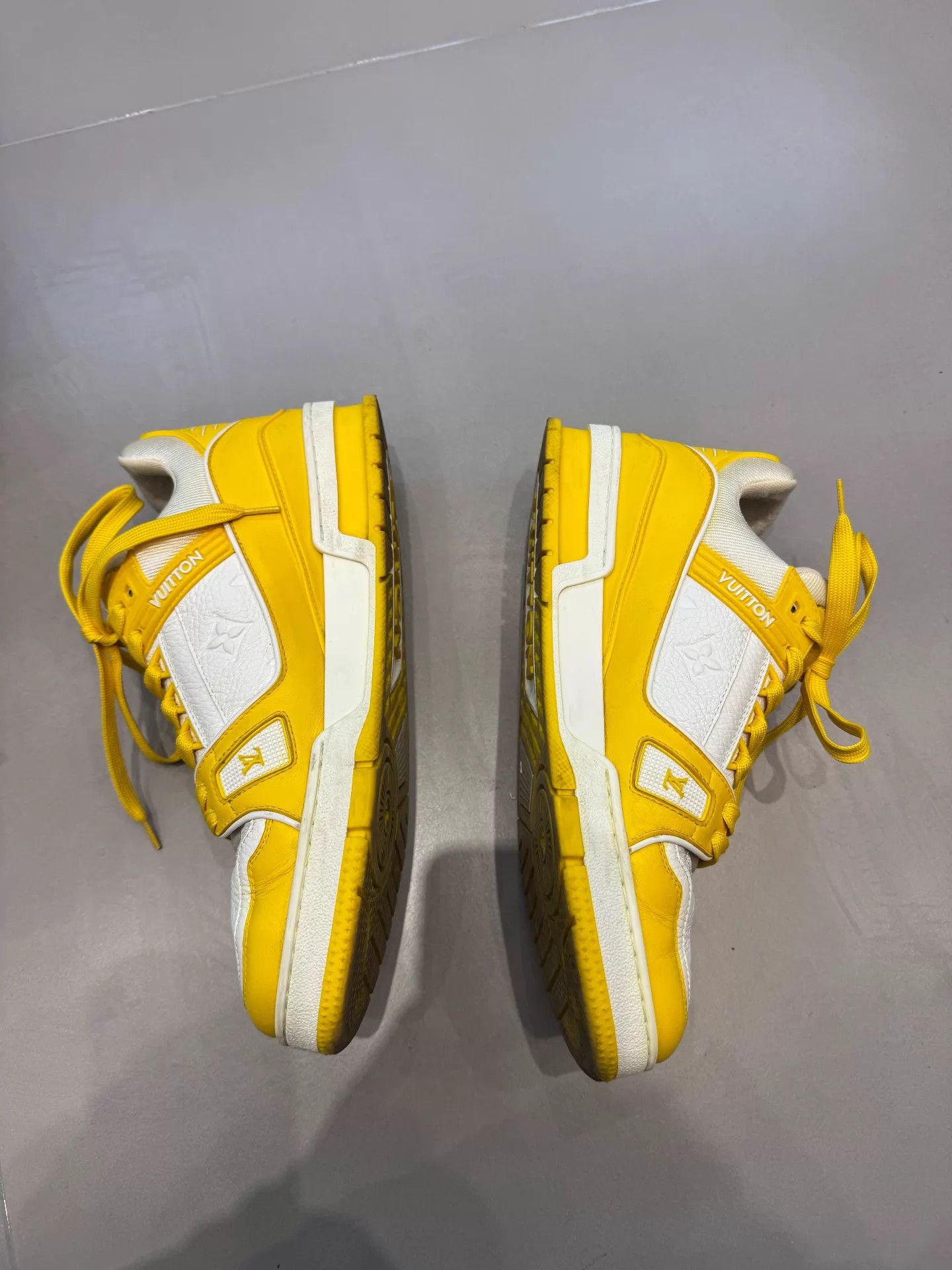 Louis Vuitton LV Trainer Men's White & Yellow Low Top Size US 9 / EU 42 - 5 Thumbnail