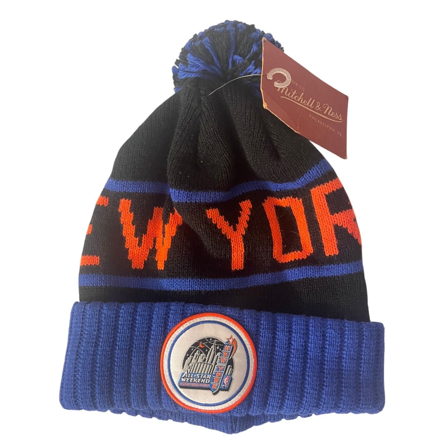 Mitchell & Ness NBA All Star Weekend New York Pom-Pom Cuff Knit Hat Size ONE SIZE - 1 Thumbnail