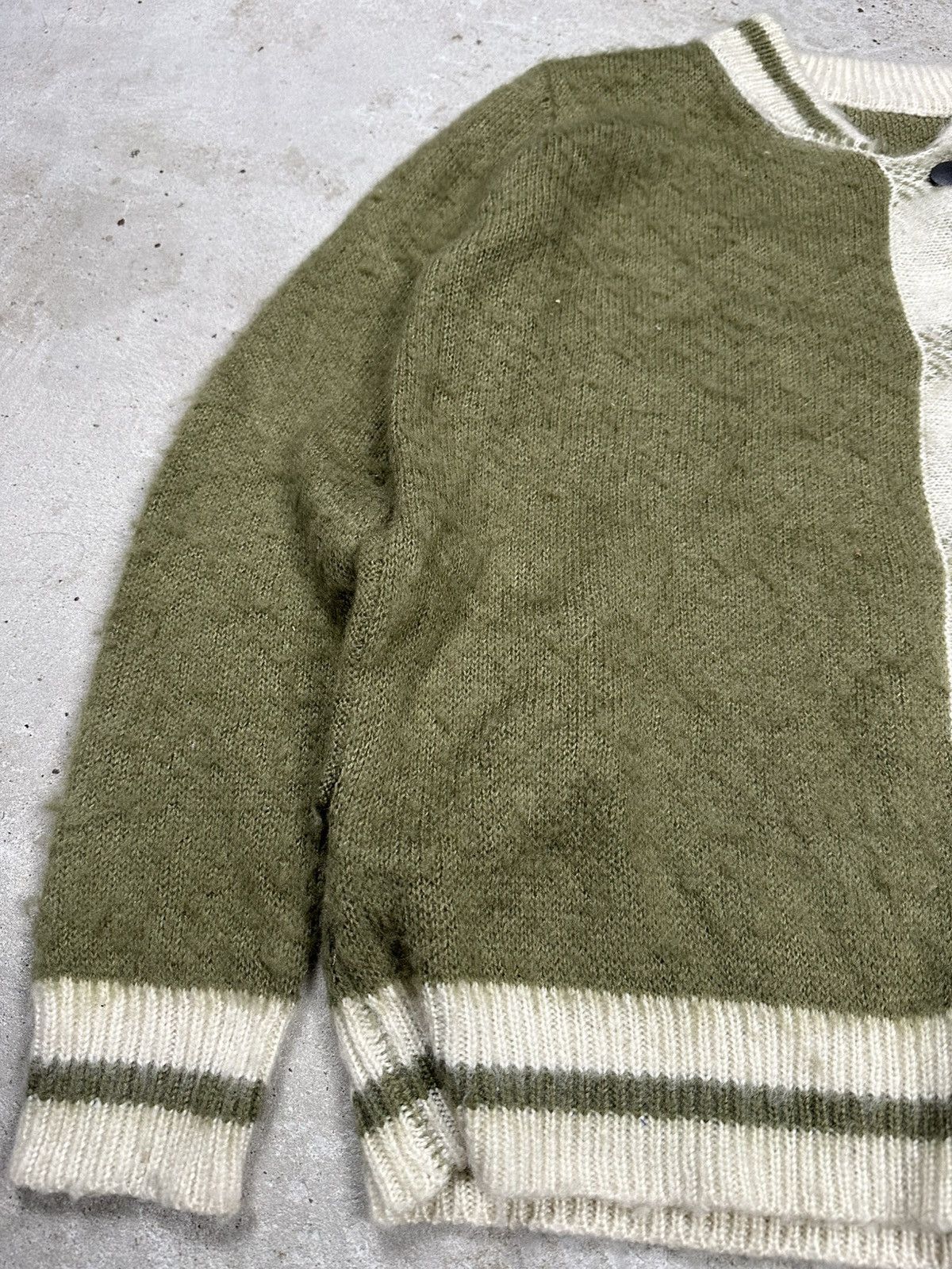Japanese Brand × Vintage Vintage Y2K Wool & Mohair Olive Cardigan Sweater Knit Size US M / EU 48-50 / 2 - 5 Thumbnail