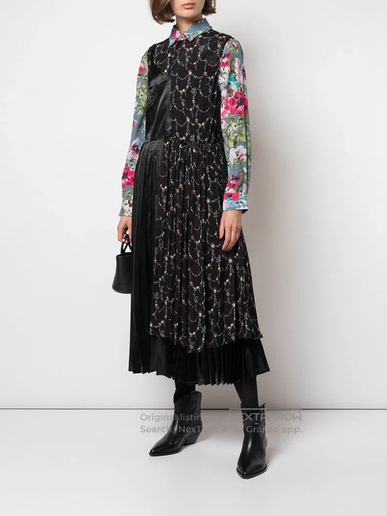 Junya Watanabe Tiny floral print pleated dress