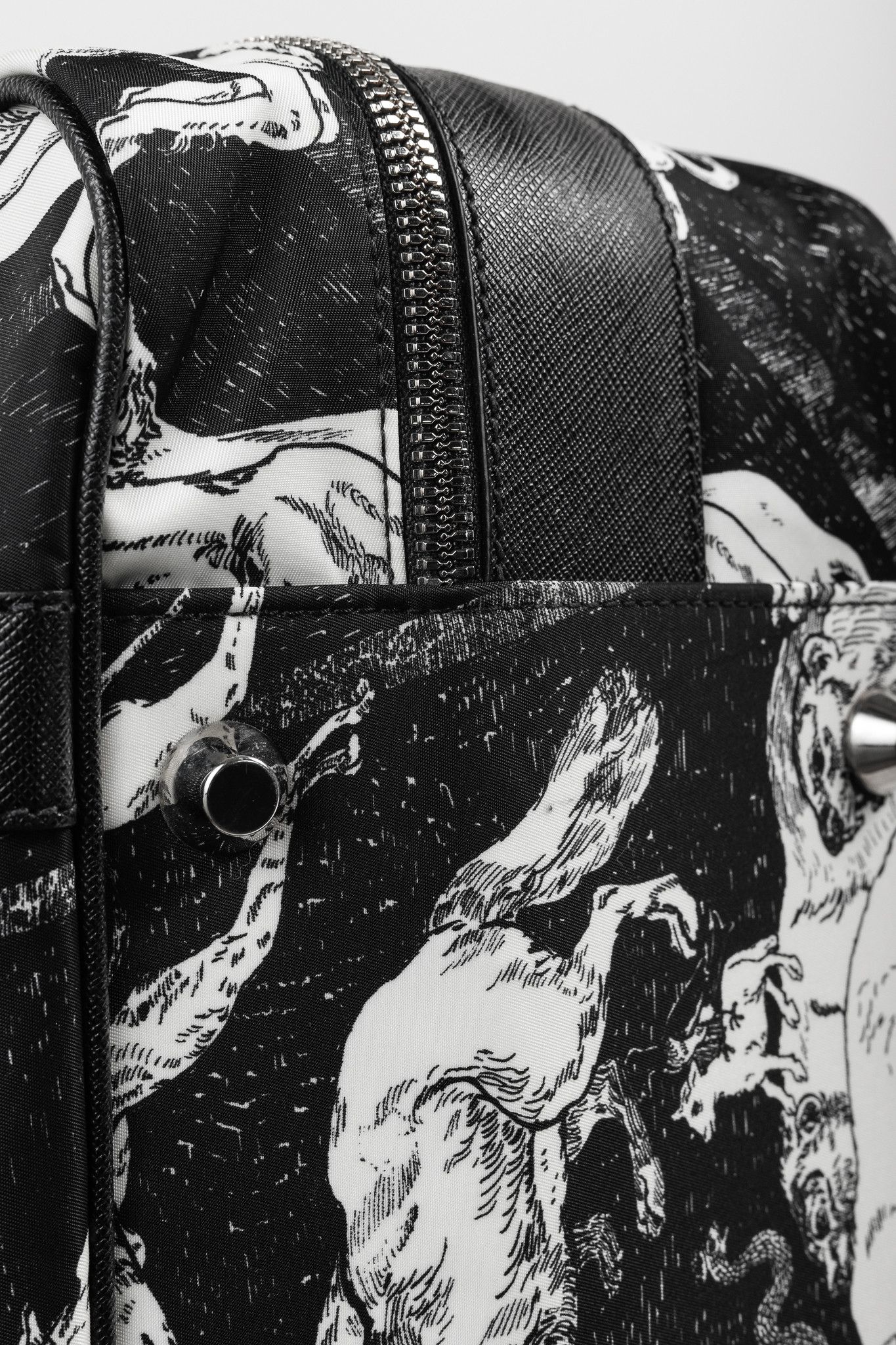 Prada Prada AW/16 Animal Kingdom Nero & Avorio Tessuto Suitcase Size ONE SIZE - 6 Thumbnail