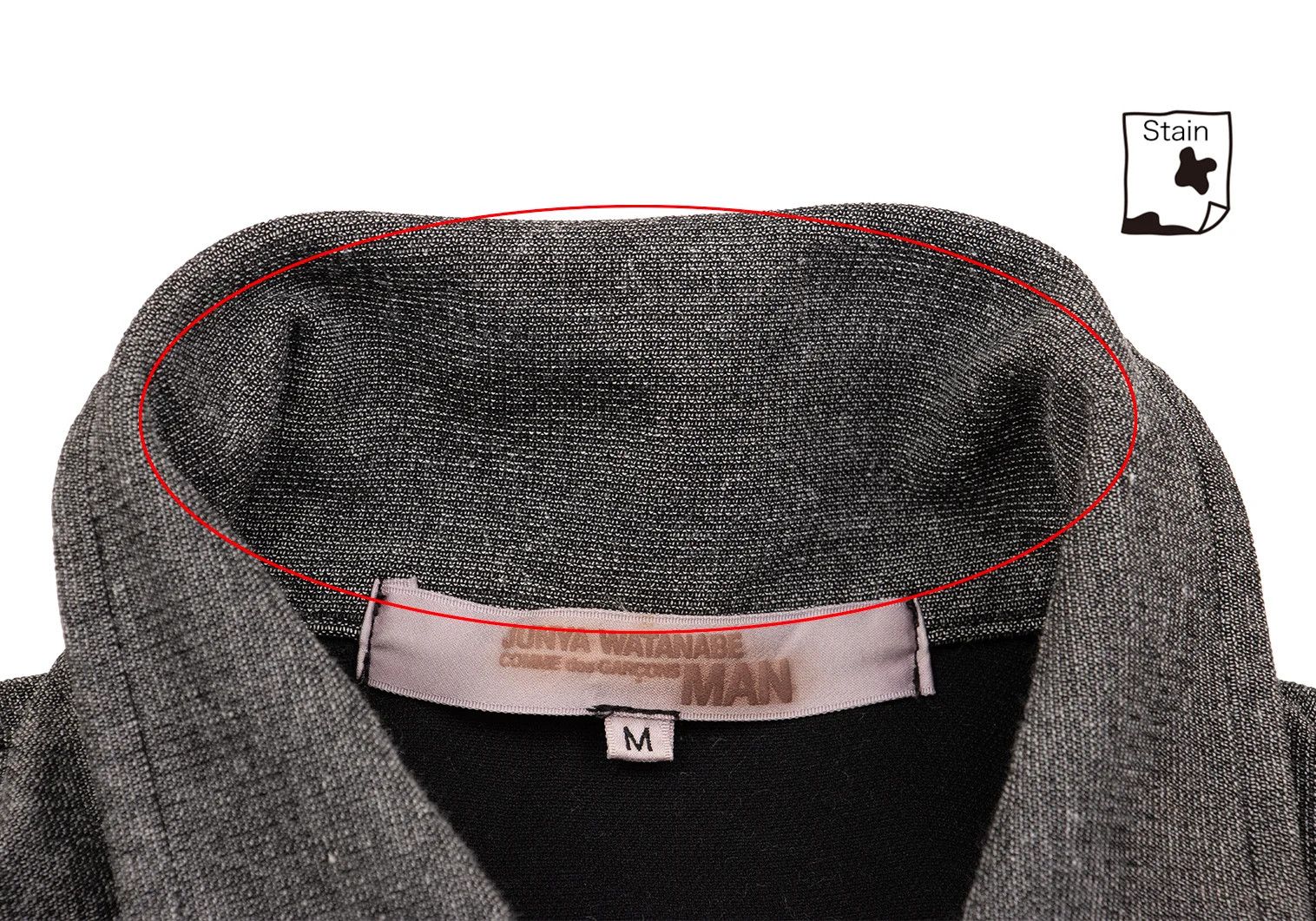 Junya Watanabe Dyed Tape Detail Polo Shirt in Gray and Black, Size M Size US M / EU 48-50 / 2 - 4 Thumbnail