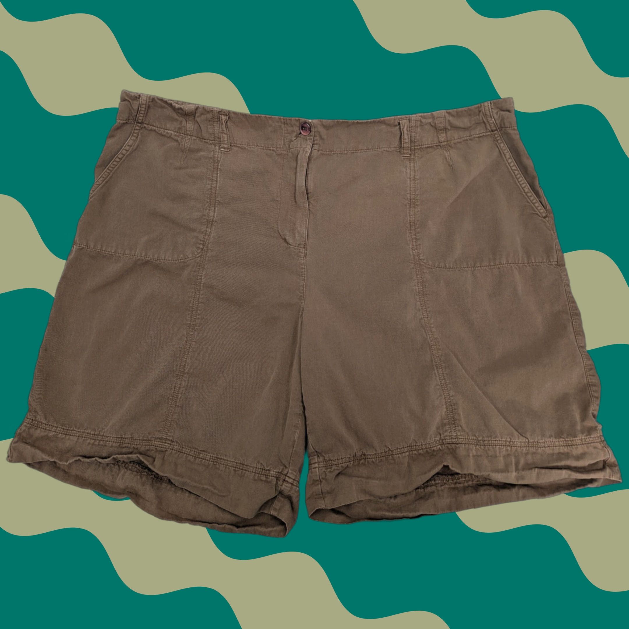 The Territory Ahead Territory Ahead Womens Shorts Bermuda Hiking 100% Cotton Brown Size 14 Wide Leg Casual Activewear Size 36" / US 14 / IT 50 - 1 Thumbnail
