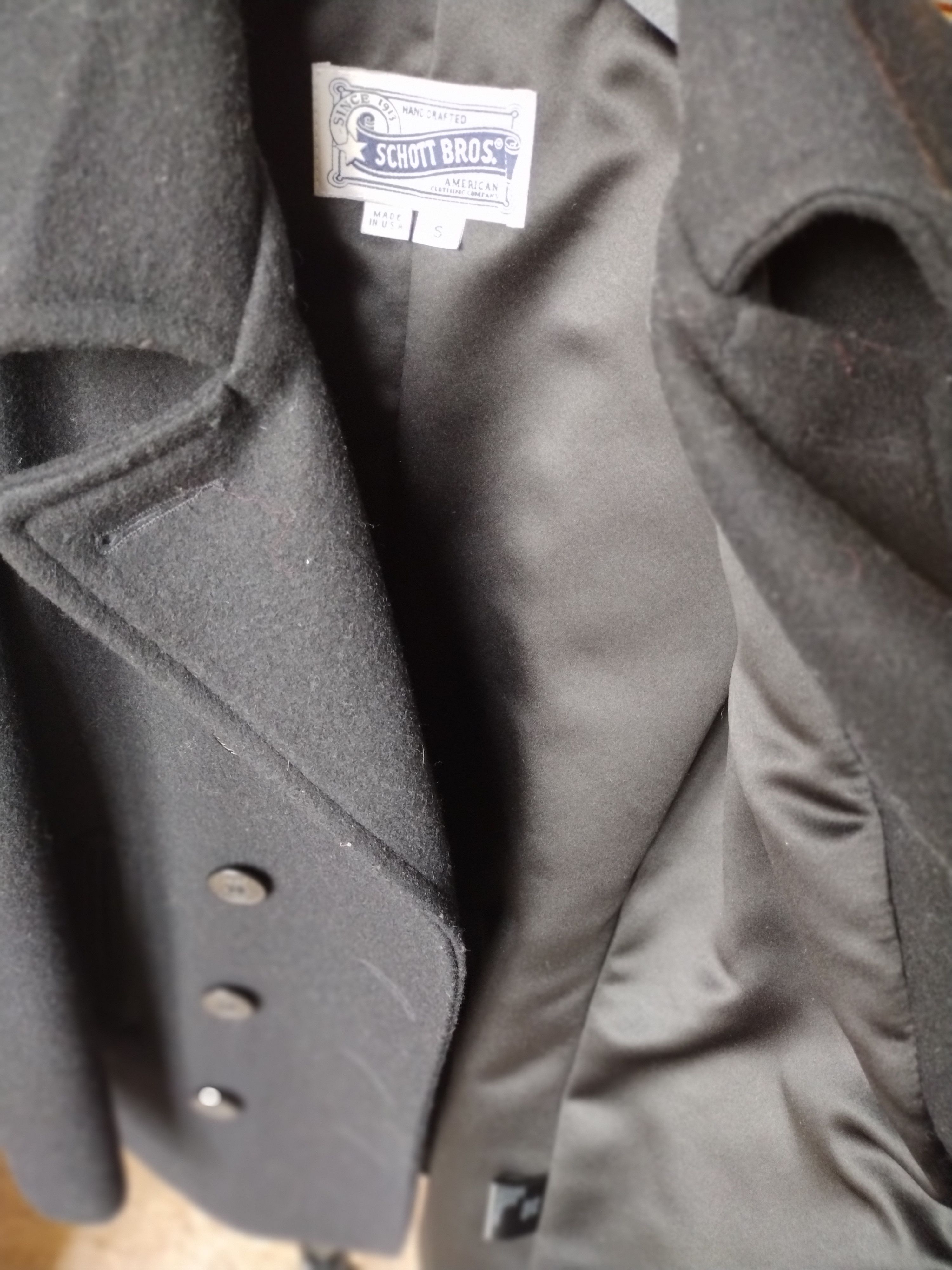 Schott Schott NYC 754W Wool Blend Peacoat Navy Size Small (S) Size S / US 4 / IT 40 - 7 Thumbnail