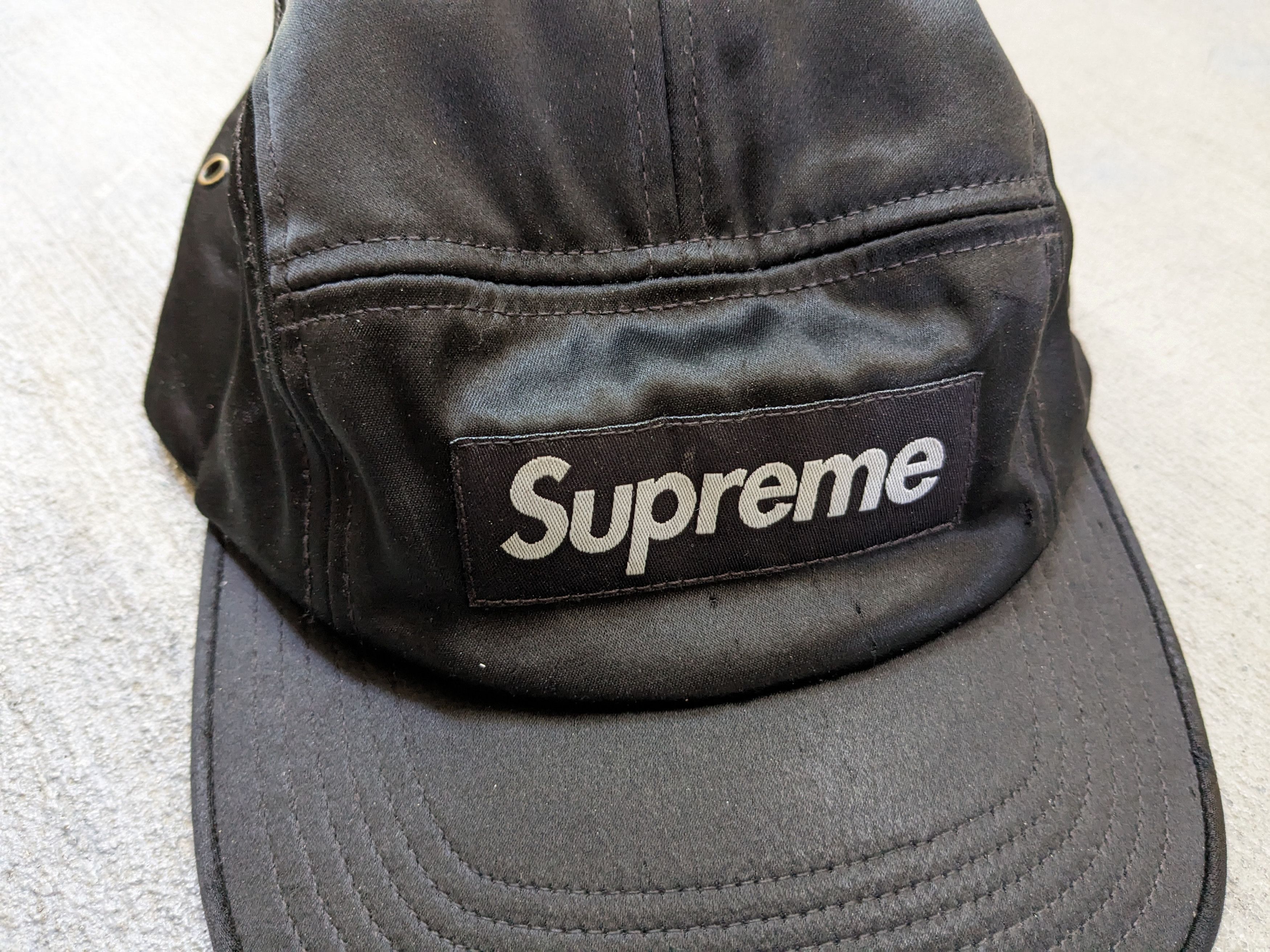 Supreme Supreme Satin Camp Cap Satin Black SS17 BOGO Box Logo Hat Size ONE SIZE - 2 Thumbnail