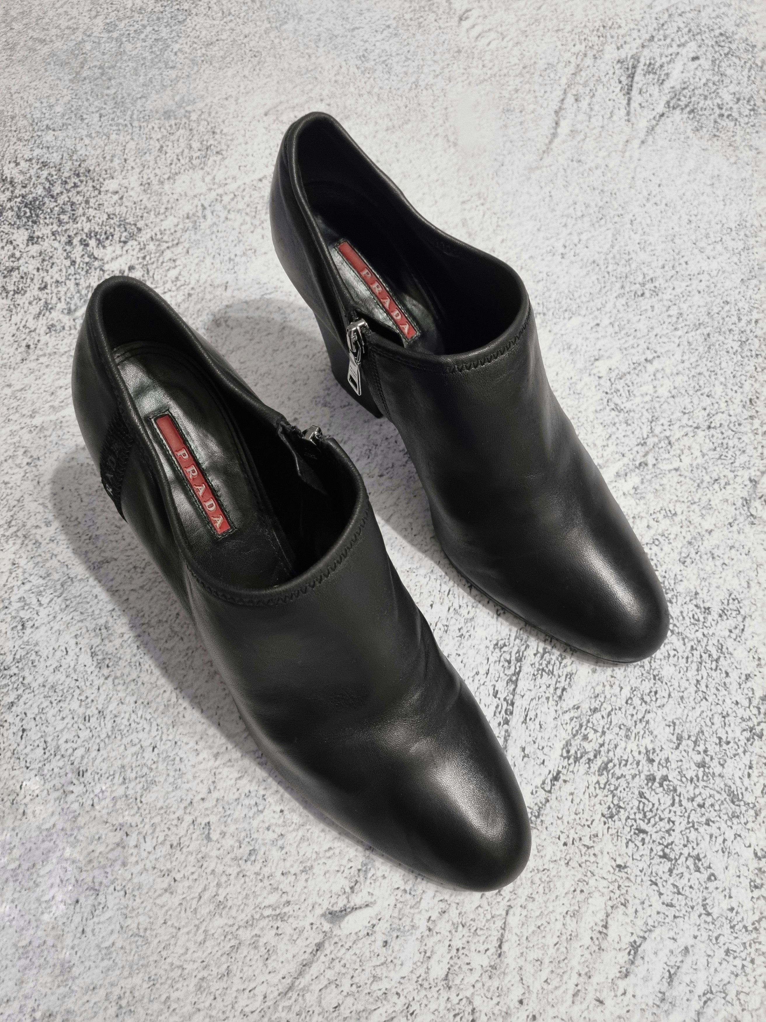 Prada Vintage Prada Leather Zip-Up Heeled Ankle Boots Shoes Size US 8 / IT 38 - 6 Thumbnail