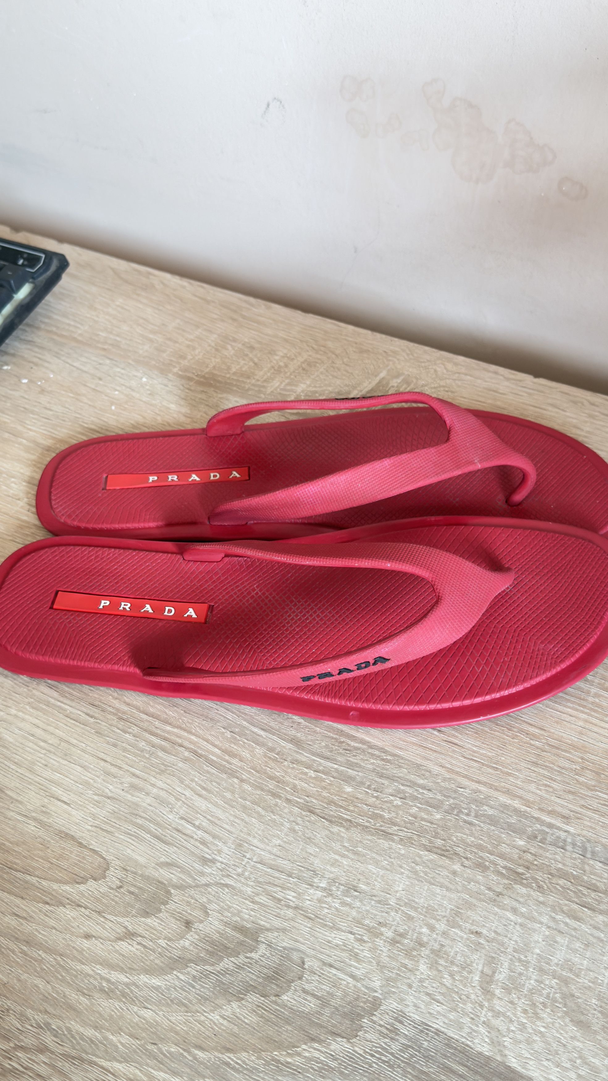 Prada 🔥 prada red sandals flip flops rubber summer men size 11 Size US 11 / EU 44 - 5 Thumbnail