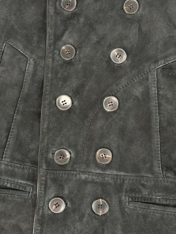 Gucci 2000s Gucci Black Suede Leather Double-Breasted Premium Jacket by Tom Ford Size 44R - 10 Thumbnail