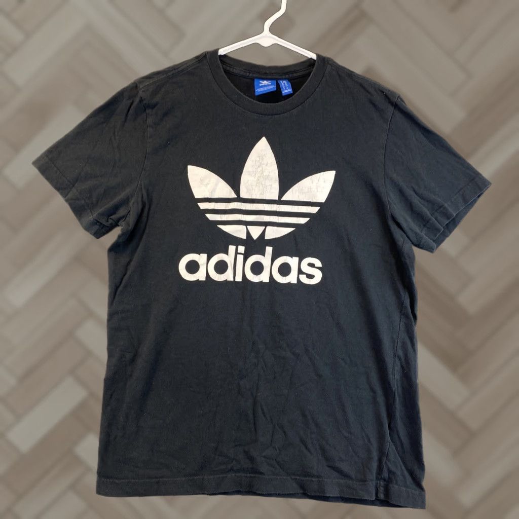 Adidas Adidas Shirt Men M Black Spell Out Graphic Logo 80-64 Mens Size US M / EU 48-50 / 2 - 1 Thumbnail