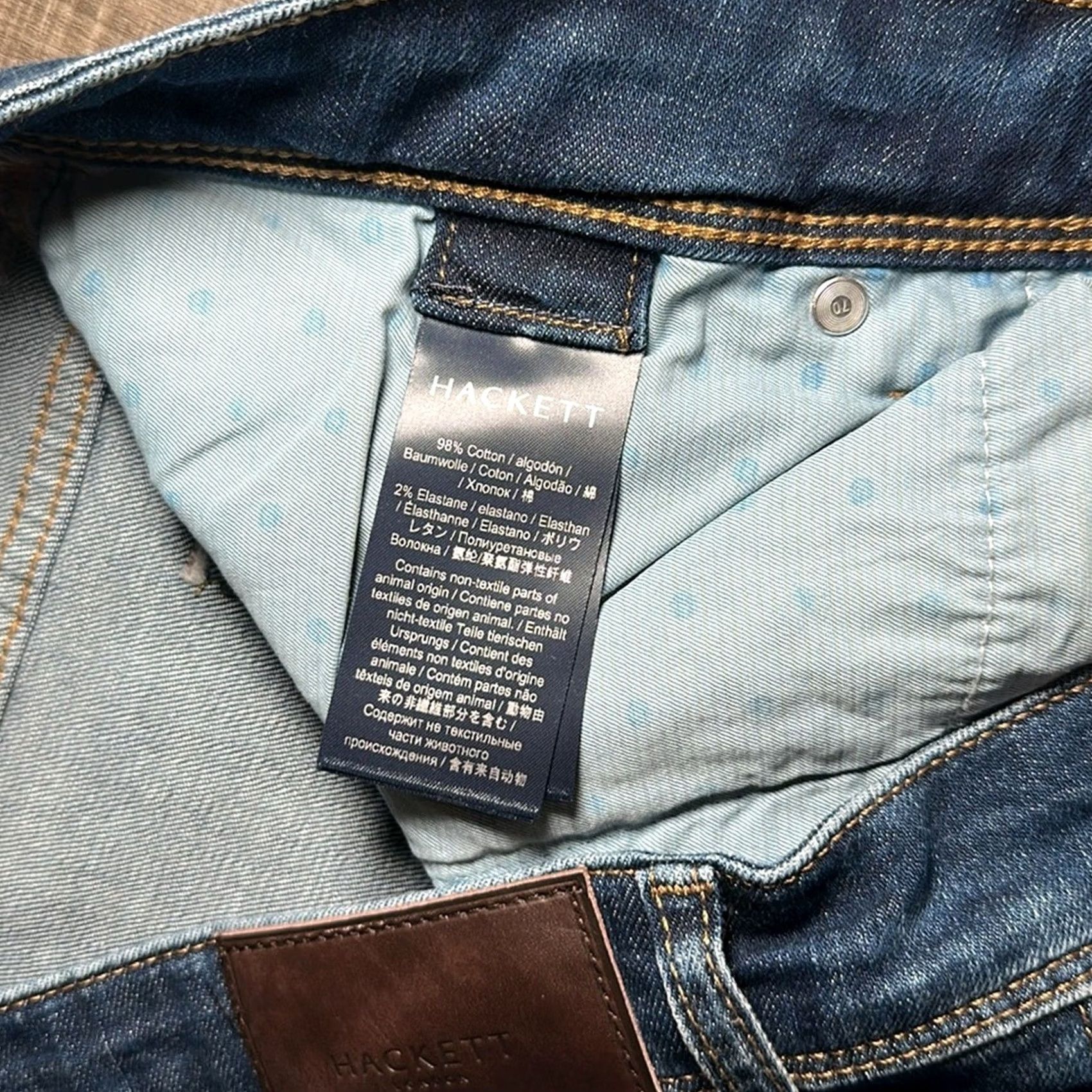 Hackett Hackett London Slim Vintage Wash Jeans - 42R Mens Denim Jeans Slim Straight Blue 32in Inseam Straight 42 Mens Vintage Wash jeans Size US 42 / EU 58 - 7 Thumbnail