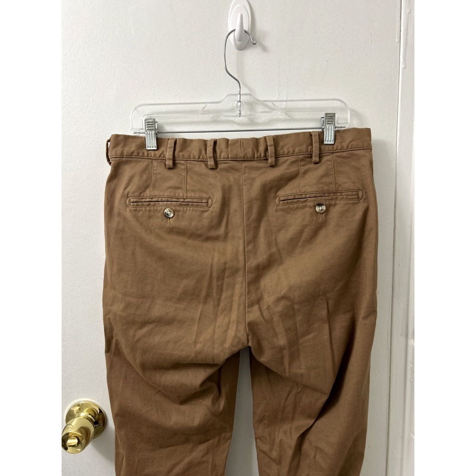 Peter Millar Peter Millar Pants Mens 33 Brown 33x36 Chino Pima Cotton YKK Pockets Trousers Size US 33 - 7 Thumbnail