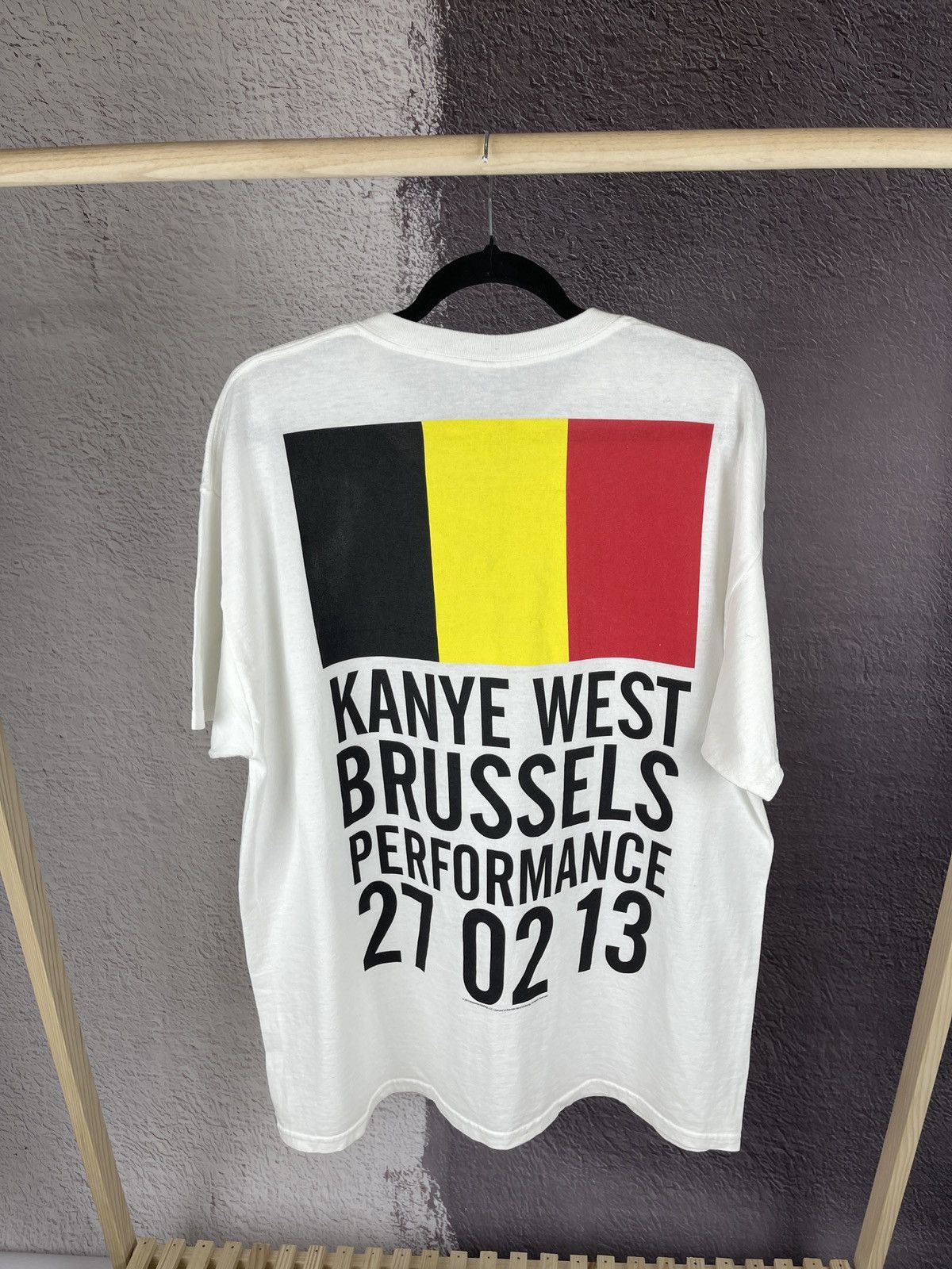 image of Band Tees x Gildan 2013 Kanye West London Performance 23 02 13 Tour T-Shirt in White (Size XL)