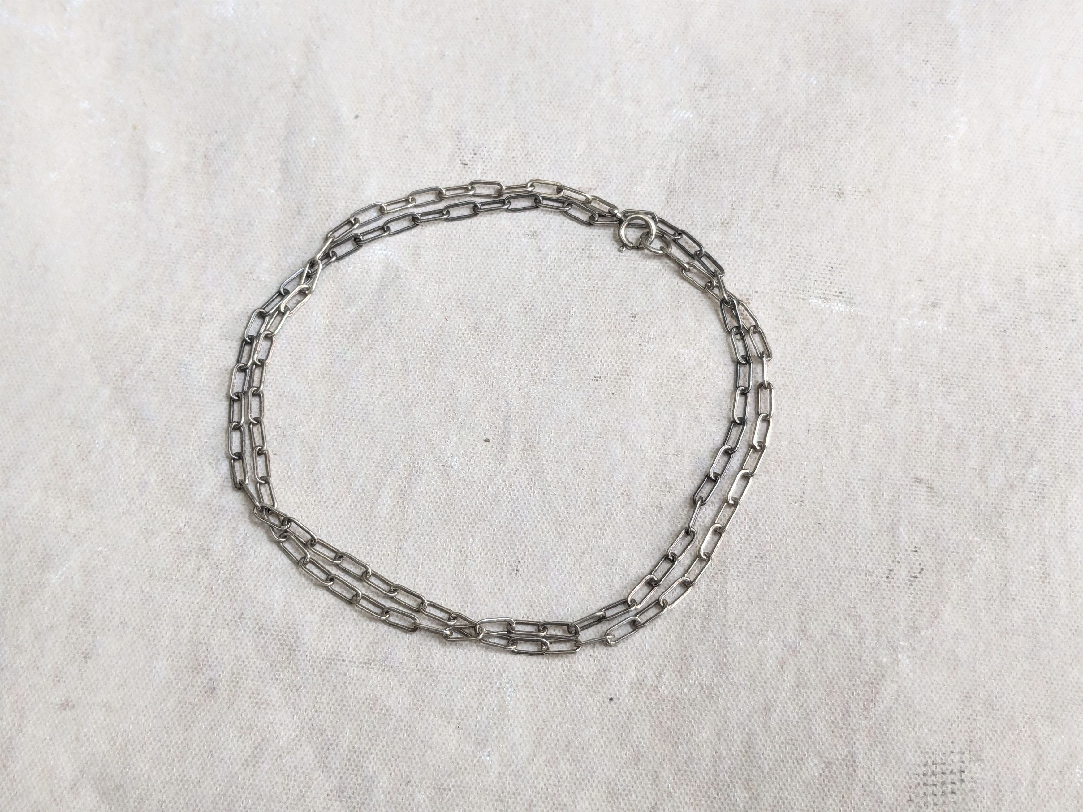 Jewelry Vintage Sterling Silver Necklace Paperclip Chain 18" Size ONE SIZE - 1 Thumbnail