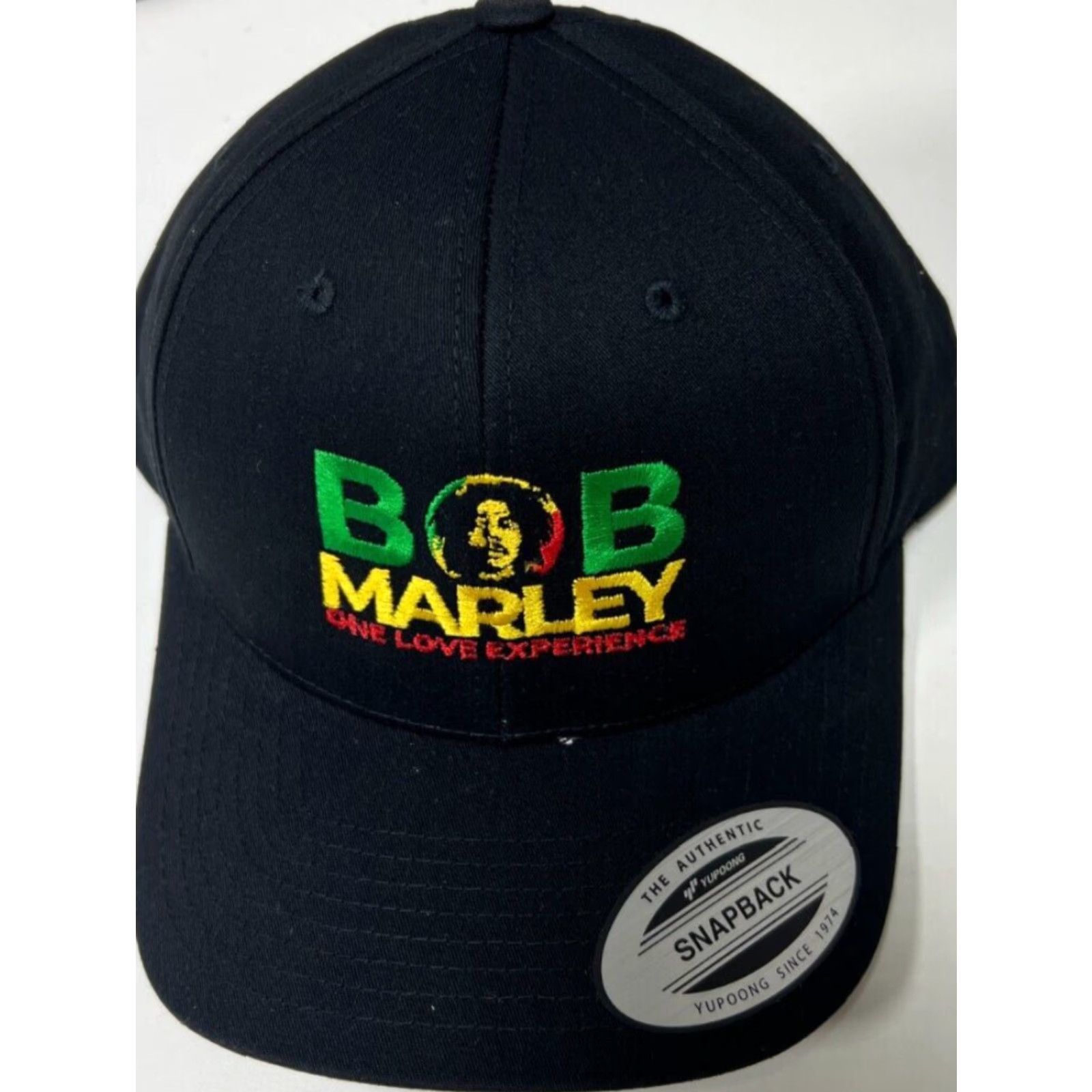 Vintage Bob Marley Snapback Hat Men One Size Black Canvas 60% Cotton 40% Polyester Official Licensed One Love Experience Size ONE SIZE - 2 Thumbnail