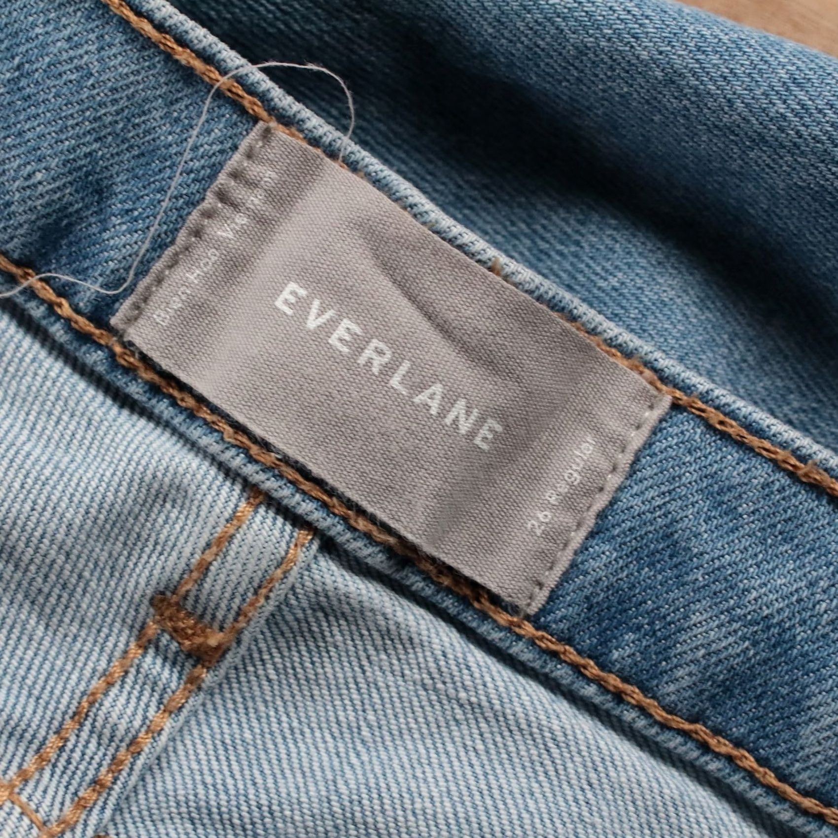 Everlane EVERLANE jeans Womens sz 26 x 25 high rise straight leg cropped stretch denim raw hem Size 26" / US 2 / IT 38 - 5 Thumbnail