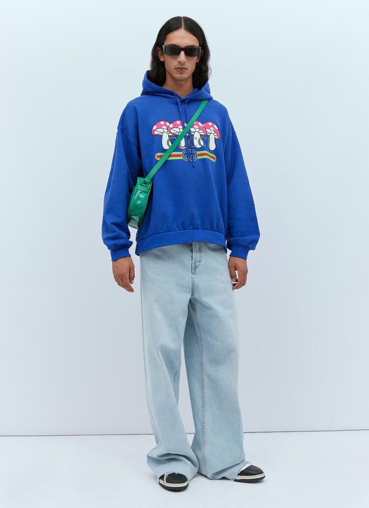 Gucci Gucci Men's Mushroom Jersey Hooded Sweatshirt Size XS Size US XS / EU 42 / 0 - 2 Thumbnail