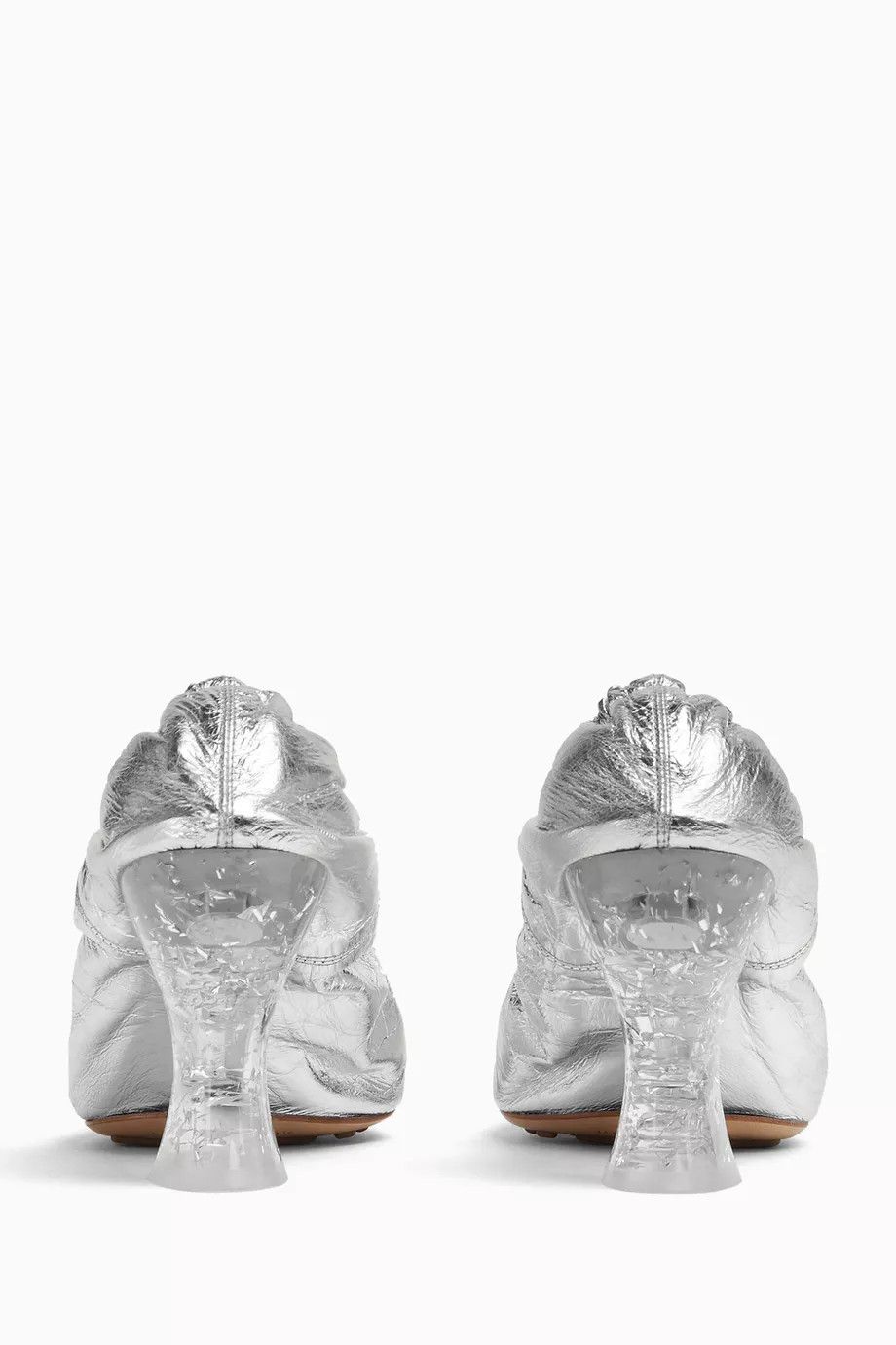 Bottega Veneta o1y0725 Spool Heel Pumps in Silver Size US 6 / IT 36 - 4 Thumbnail