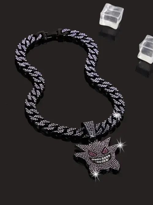 Jewelry Pokemon Purple Ice Cuban Necklace Size ONE SIZE - 3 Thumbnail