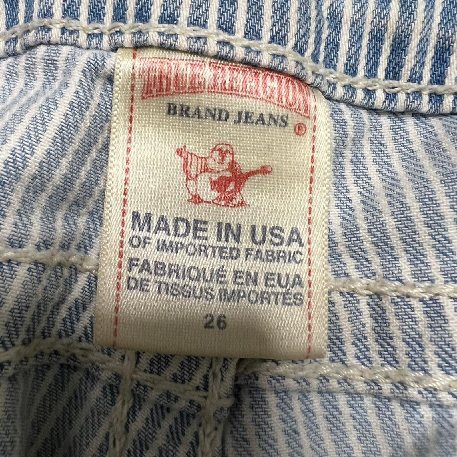 True Religion True Religion Women’s White & Blue Capri Crop Pants - 26 Size 26" / US 2 / IT 38 - 5 Thumbnail