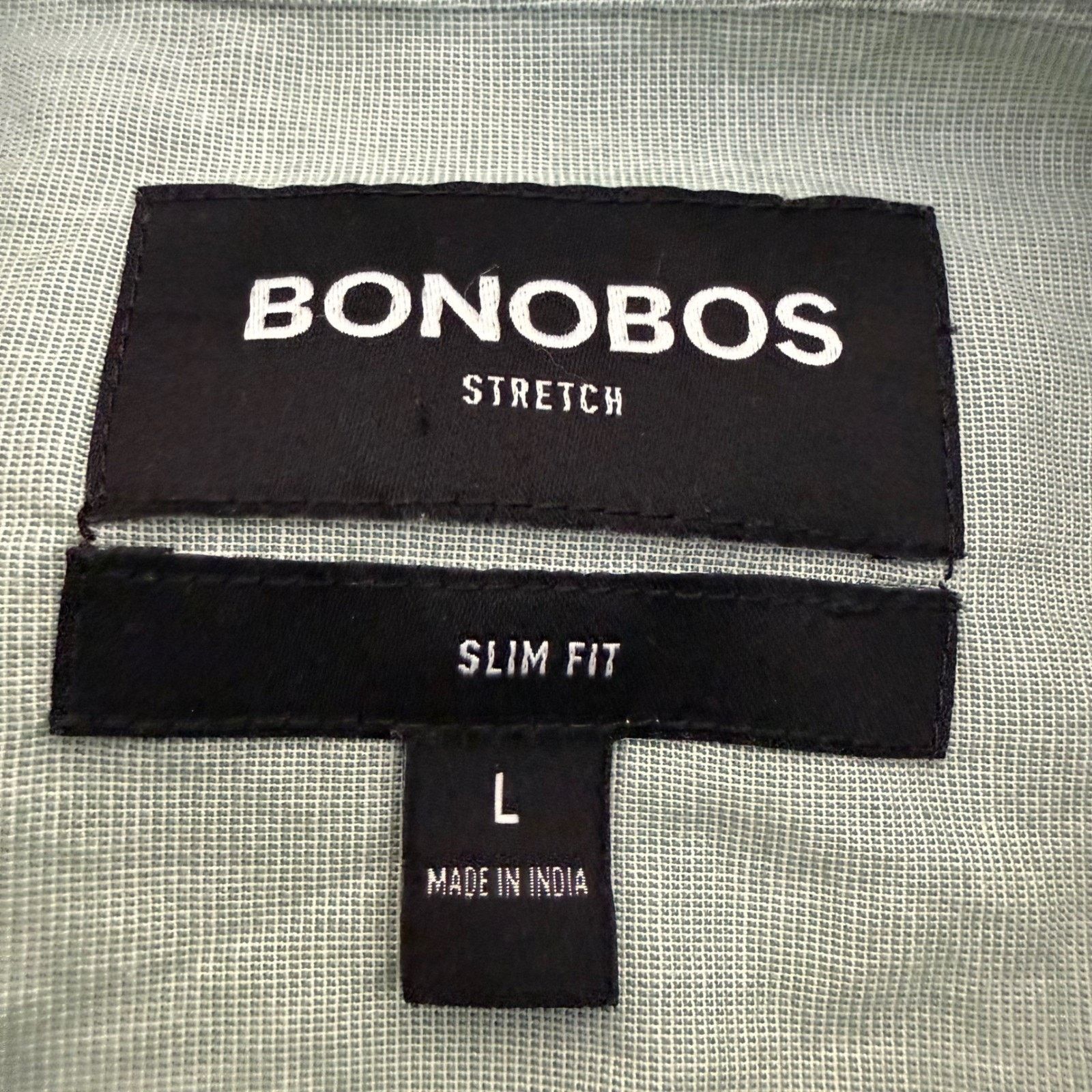 Bonobos Bonobos Shirt Mens Large Green Stretch Slim Fit Casual Size US L / EU 52-54 / 3 - 2 Thumbnail