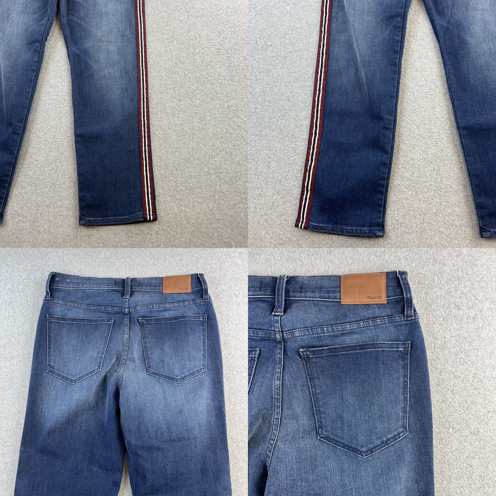 Madewell Madewell Jeans Womens 28 Blue Stovepipe High Rise Stripe Side Straight Leg Denim Size 28" / US 6 / IT 42 - 8 Thumbnail