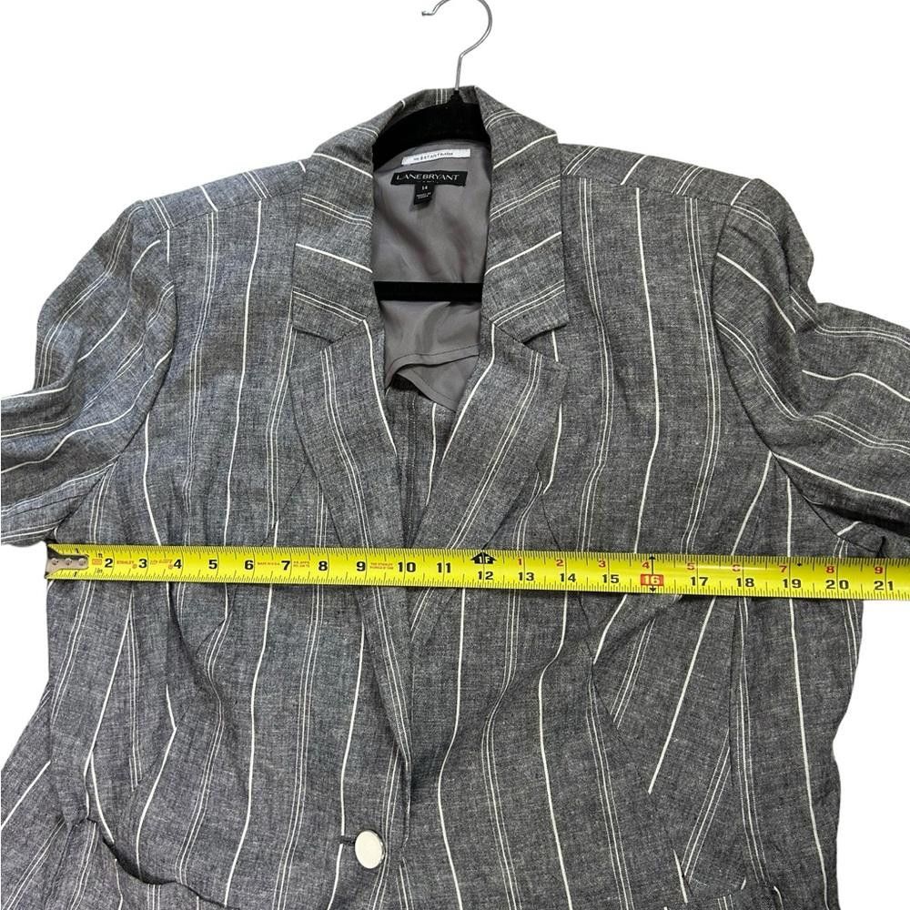 Designer Lane Bryant l The Bryant Blazer Linen Blend Striped 14 Size XL / US 12-14 / IT 48-50 - 7 Thumbnail