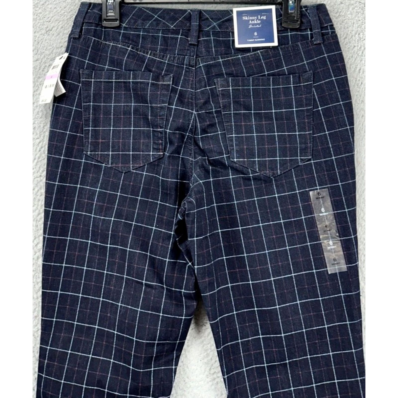 Charter Club Charter Club Jeans Women 6 Bristol Blue Check Skinny Ankle Denim NEW Size 28" / US 6 / IT 42 - 4 Thumbnail
