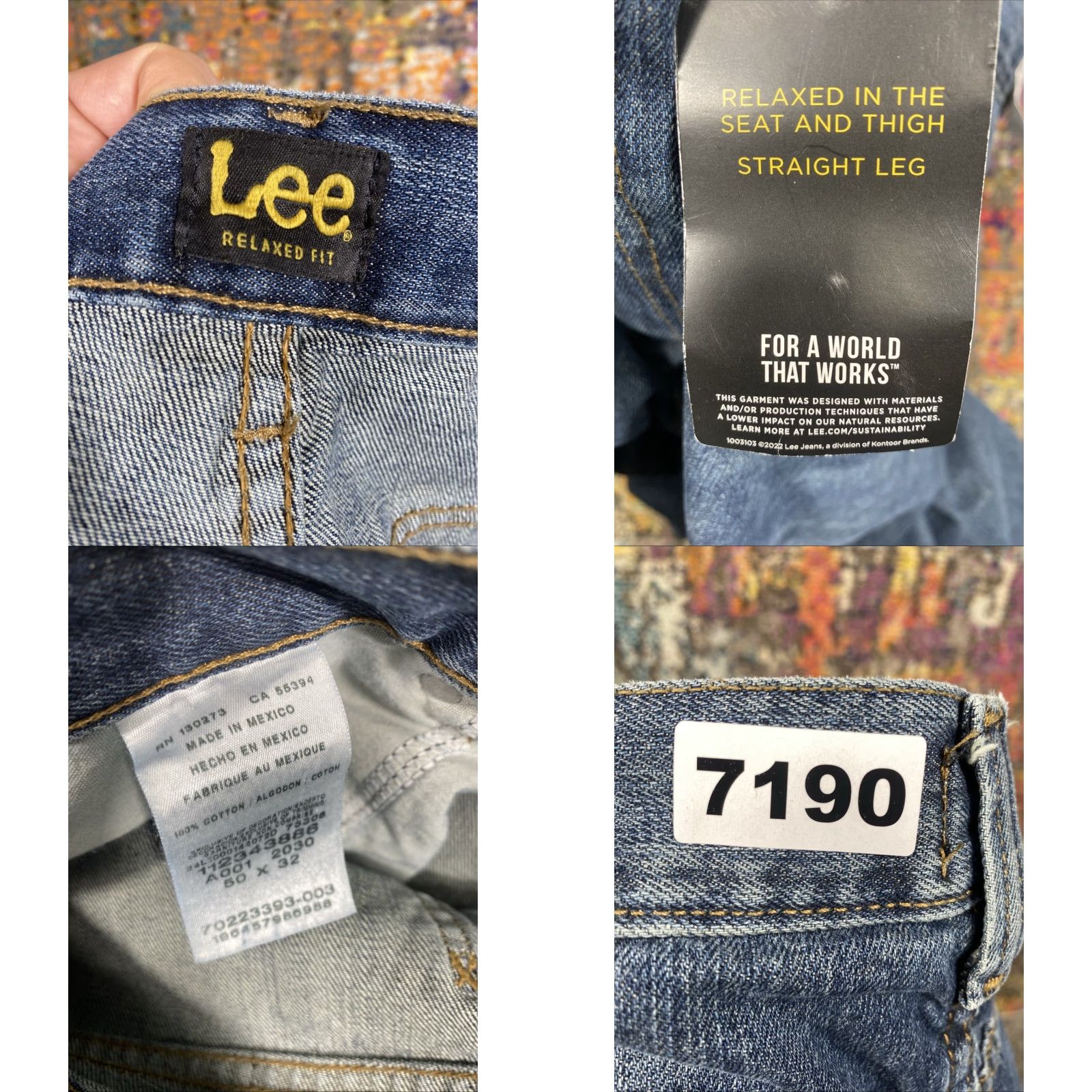 Lee Lee Jeans Men Big & Tall Legendary Relaxed Fit Straight Leg 50x32 Lot Of 2 NEW Size US 34 / EU 50 - 8 Thumbnail