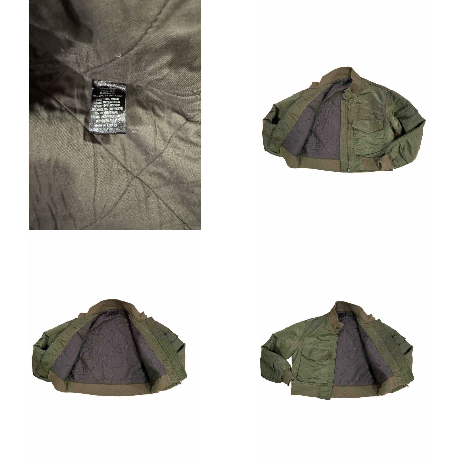 Nili Lotan NILI LOTAN Jacket Nylon Bomber XS Army Green Womens Short Vintage? (No N/A) Size XS / US 0-2 / IT 36-38 - 9 Thumbnail