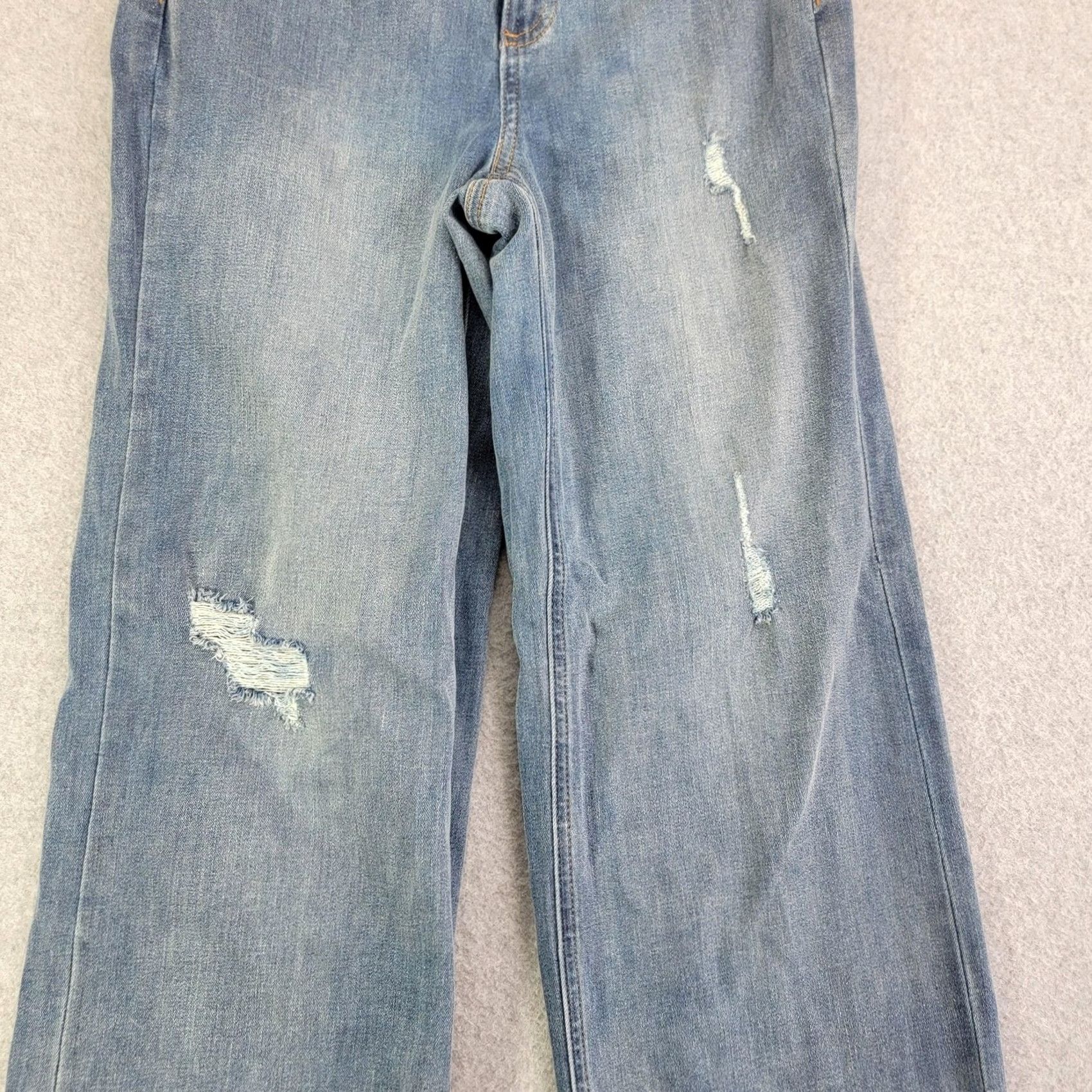 Denime Canyon Retreat Jeans Womens 0 Light Wash Blue Distressed Straight Stretch Denim Size 25" / US 0 / IT 36 - 4 Thumbnail