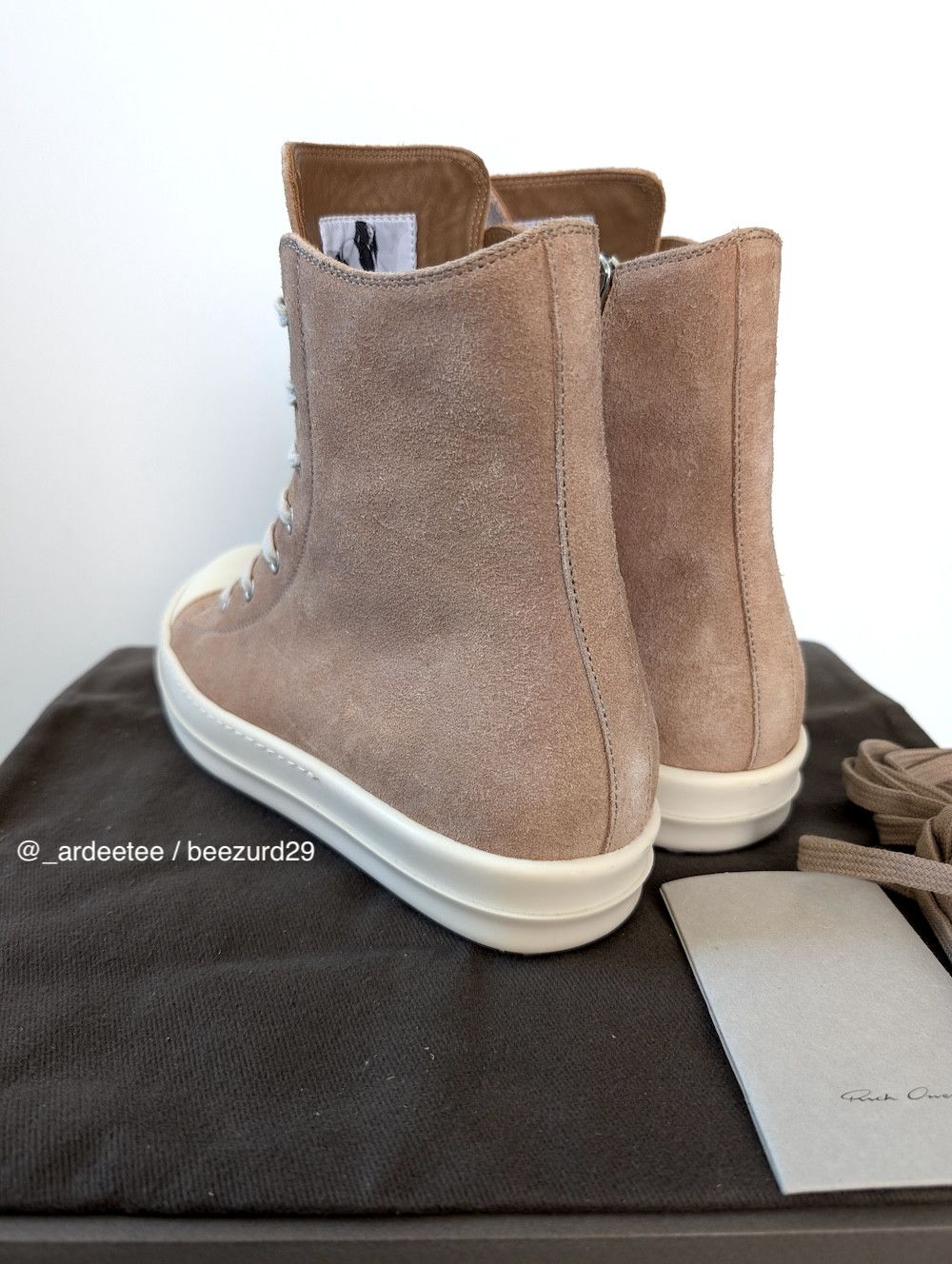 Rick Owens 💥1/1 UNRELEASED DARKFLESH LEATHER HIGH RAMONES Size US 9 / EU 42 - 5 Thumbnail