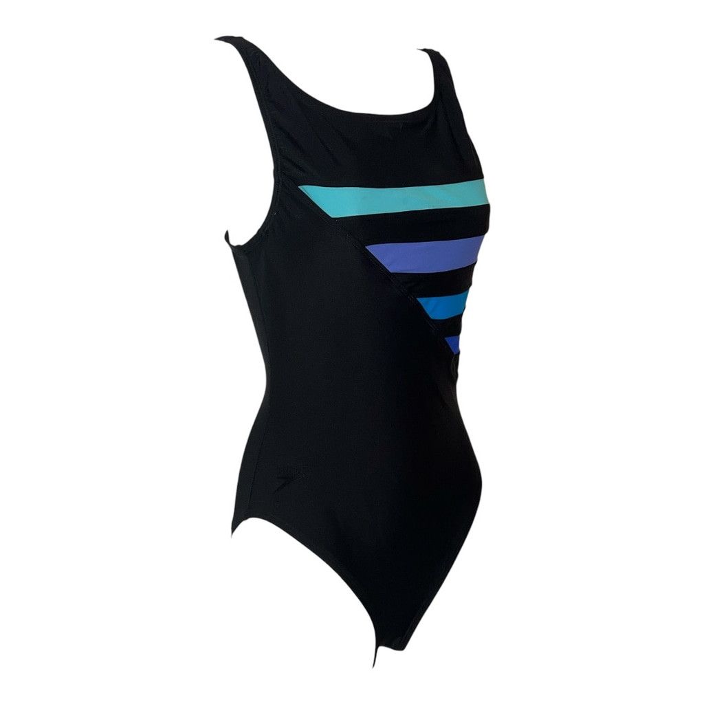 Speedo Women's Speedo Swimsuit Black Blue Size 10 Size ONE SIZE - 2 Thumbnail