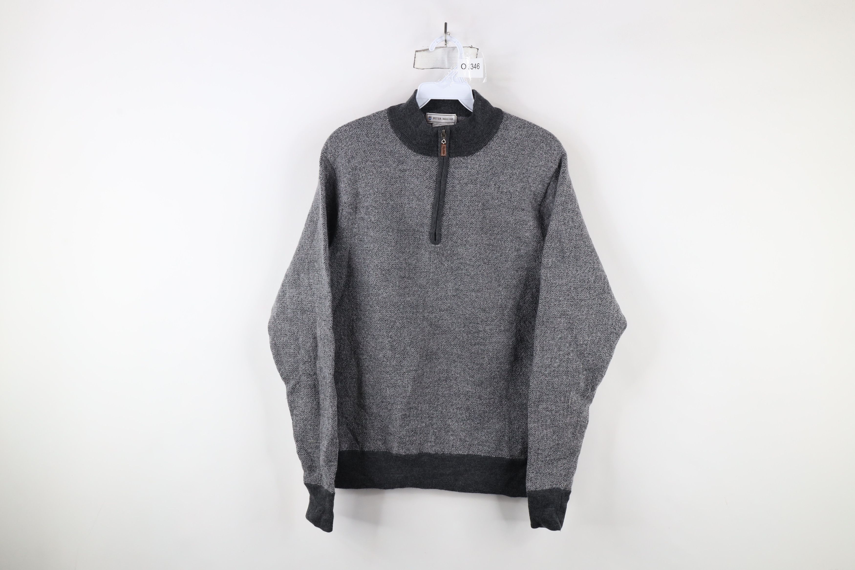 Peter Millar × Vintage Peter Millar Herringbone Wool Knit Half Zip Pullover Sweater Size US S / EU 44-46 / 1 - 1 Thumbnail