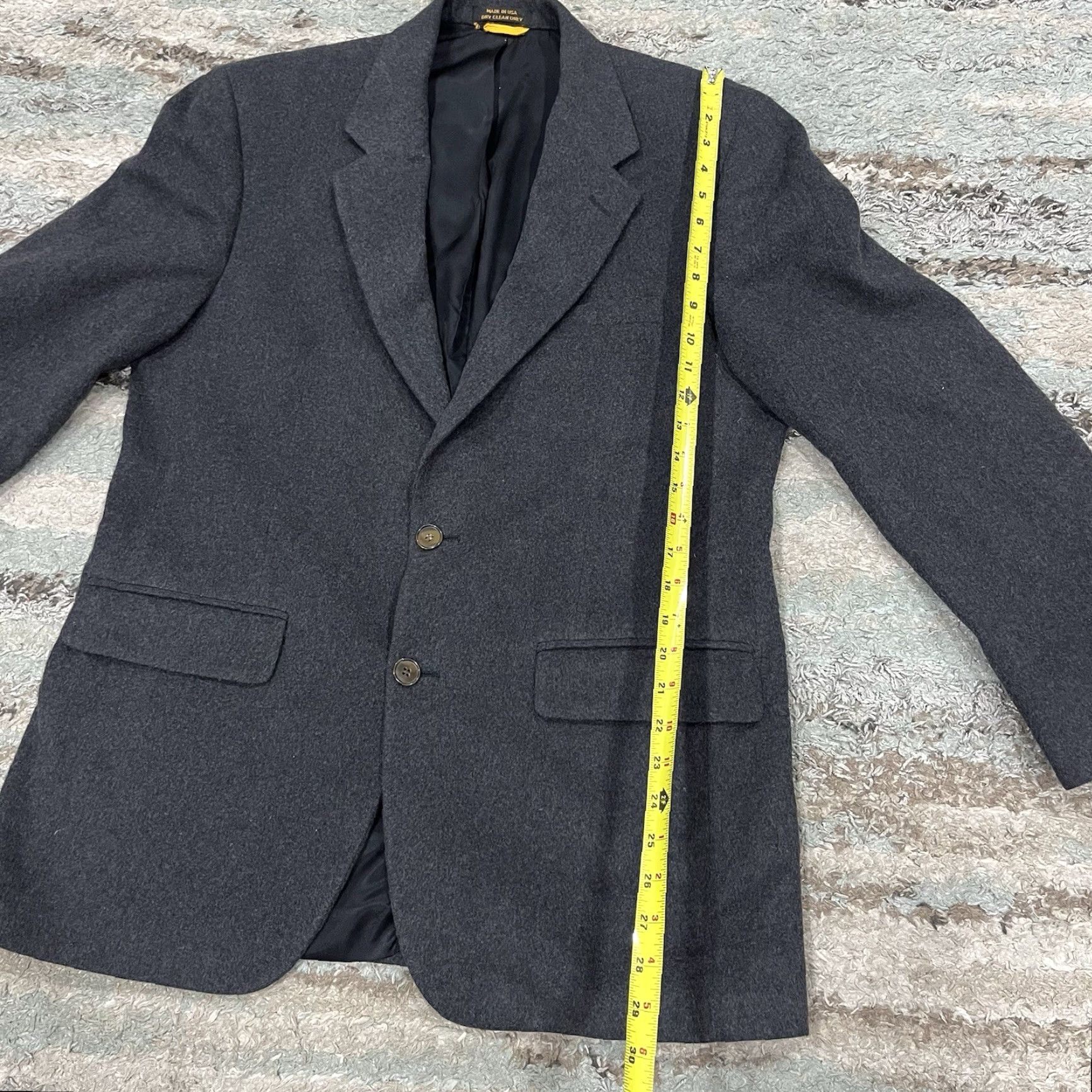 Lord & Taylor LORD & TAYLOR Pure Cashmere Blazer Jacket Sport Coat Gray Mens 40R Size 40R - 8 Thumbnail