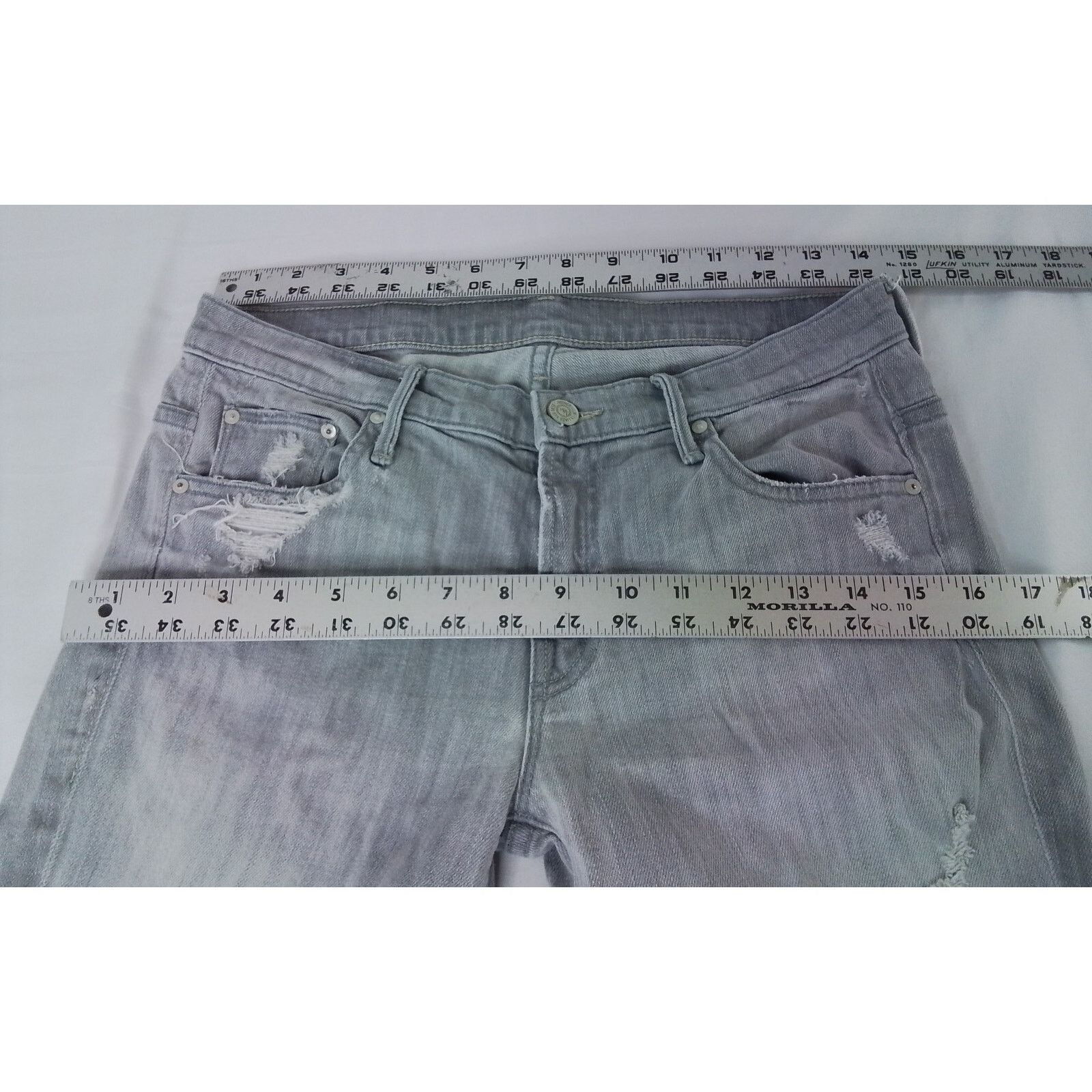 MOTHER Mother Denim Jeans Women's 30 Gray Flare Distressed Size 30" / US 8 / IT 44 - 5 Thumbnail